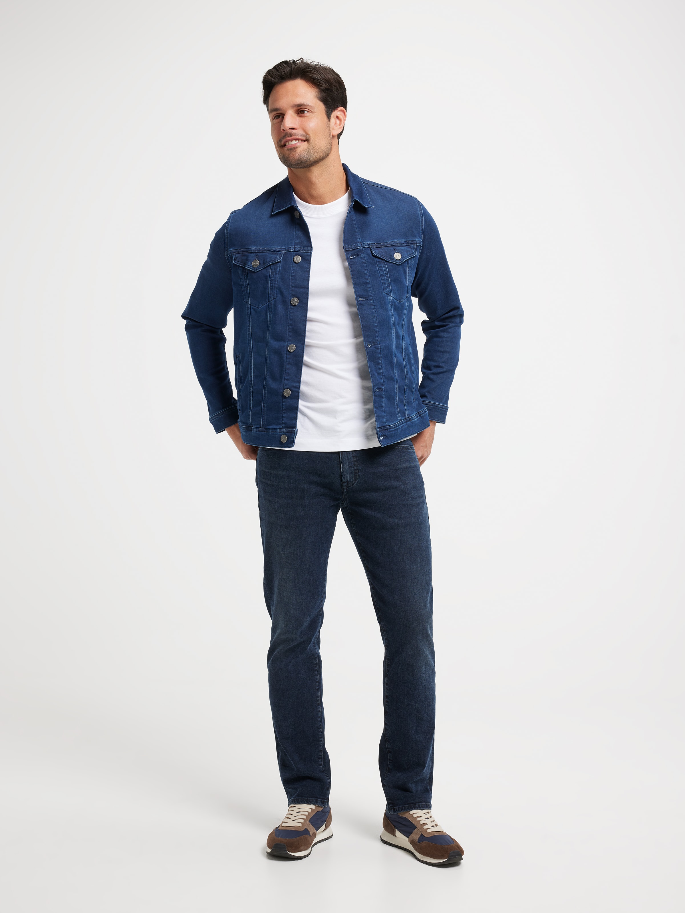 Marcus Slim Straight In Dark Brushed Organic Vintage