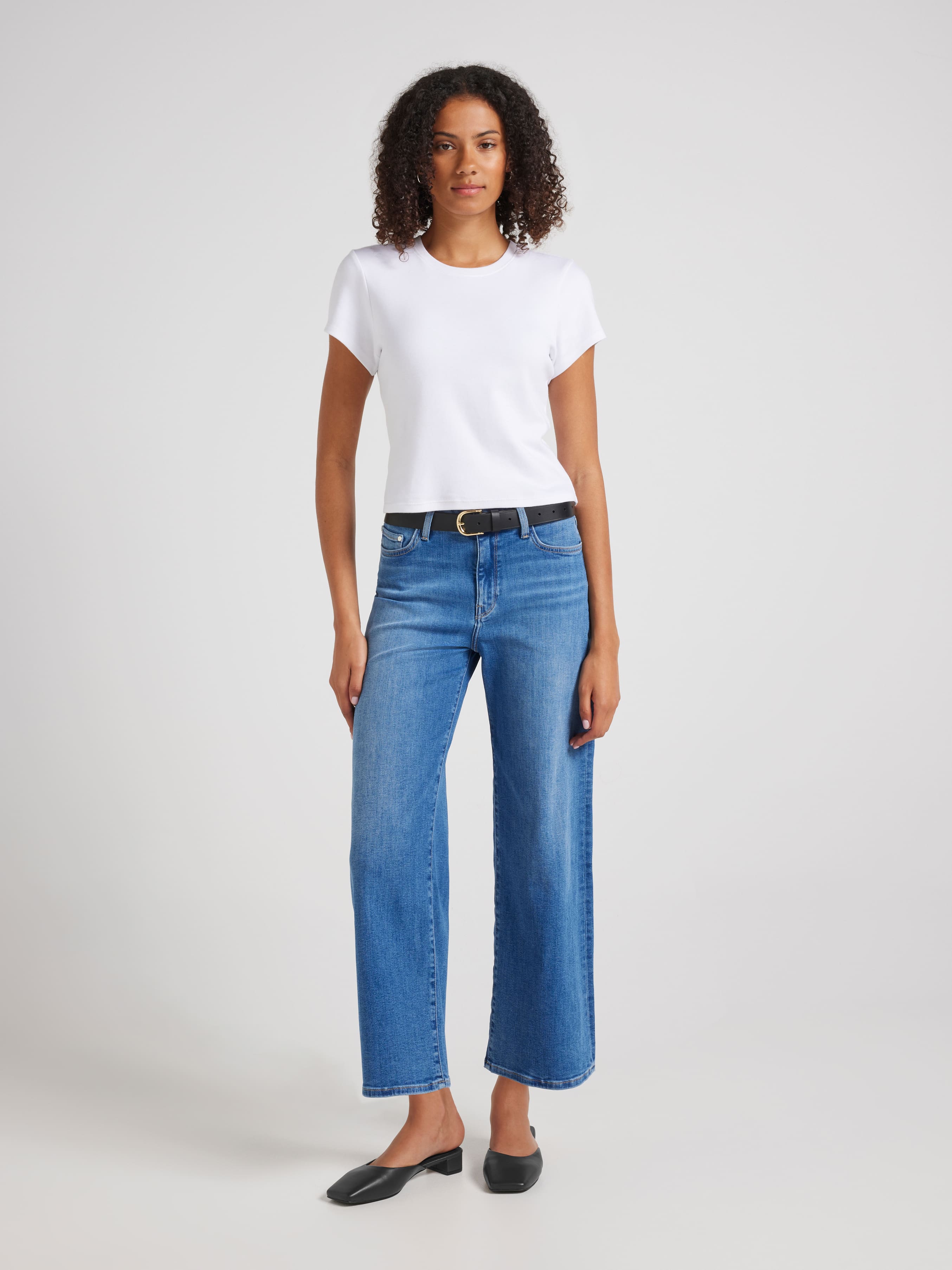 Paloma Crop Wide Leg In Mid Brushed Tribeca