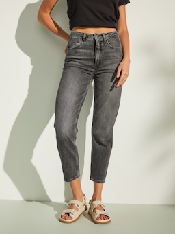 Mom Jean In Authentic Grey Wash
