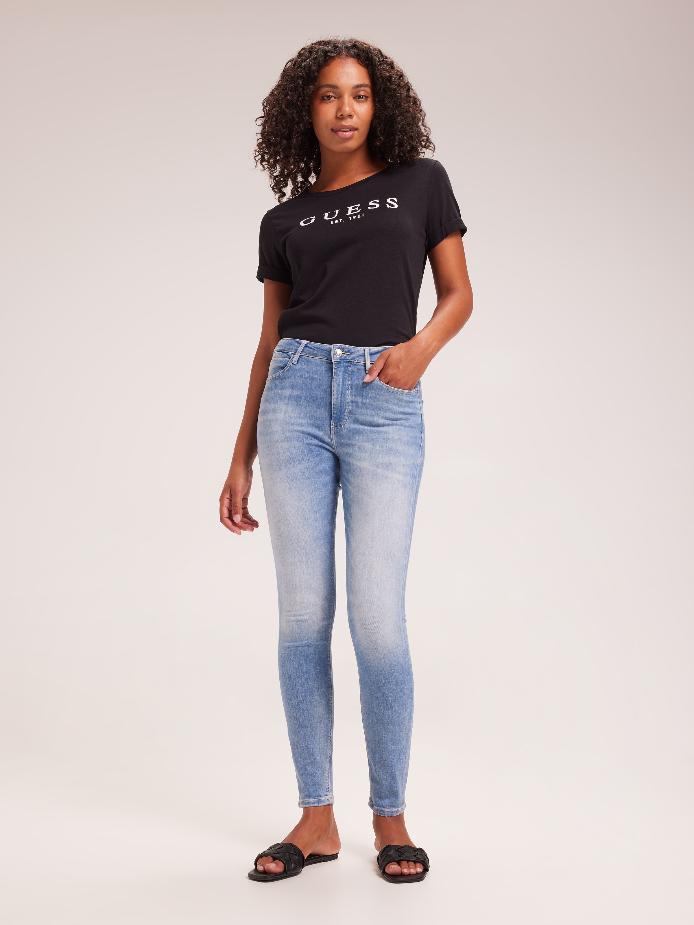 Guess high rise jeans best sale