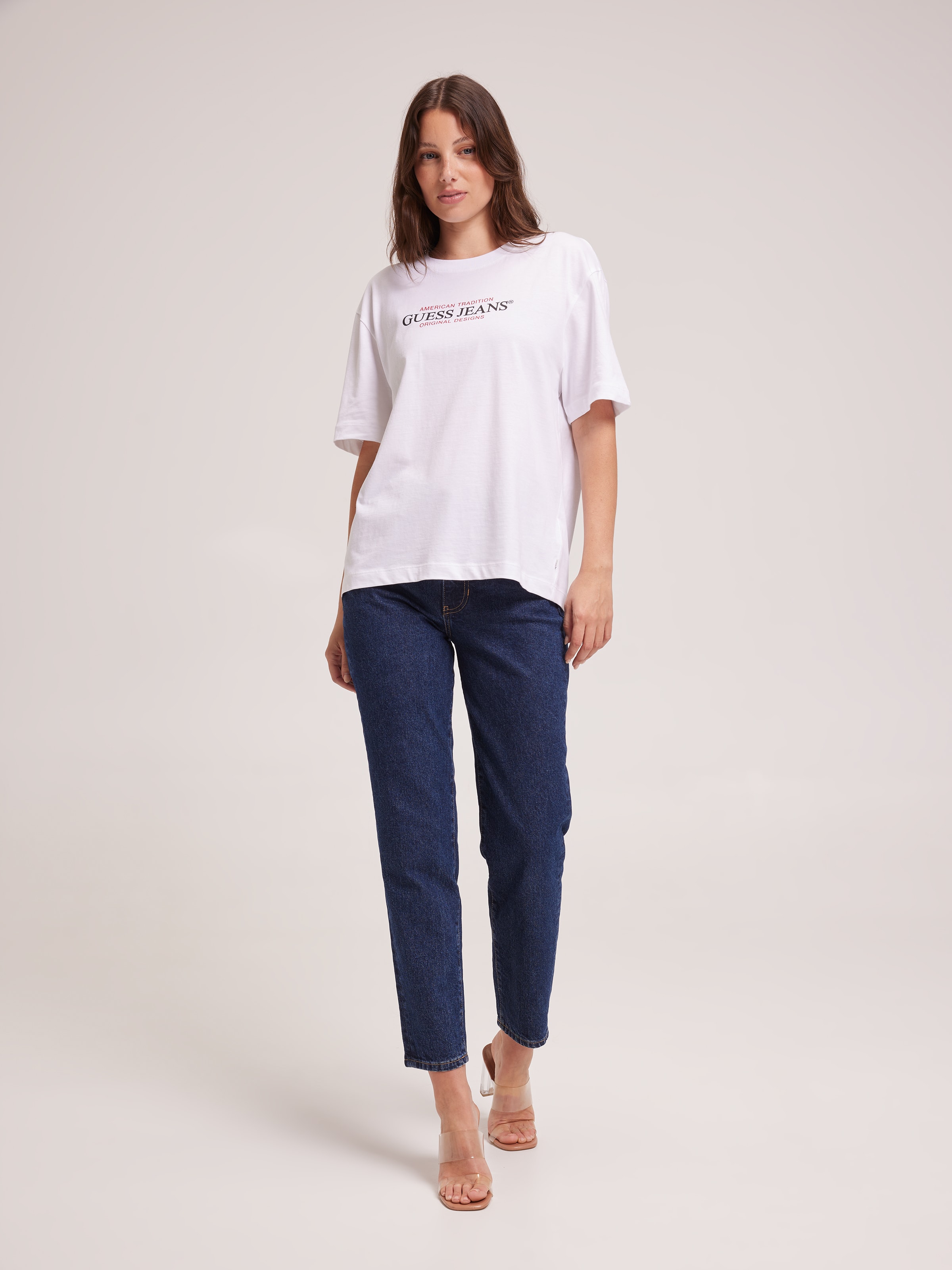 Jeans Oversized American Traditional Tee In White