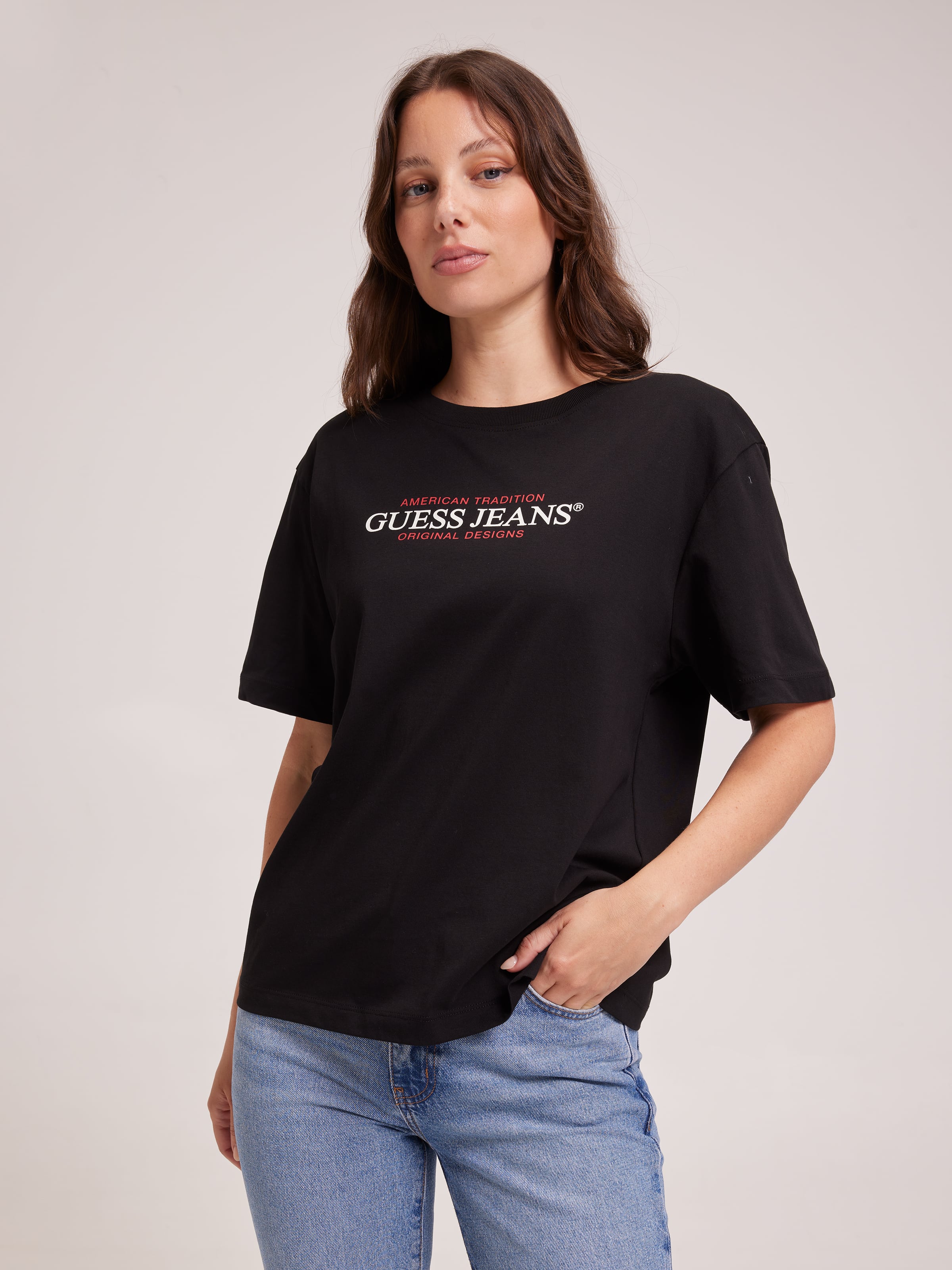 Jeans Oversized American Tradition Tee In Black