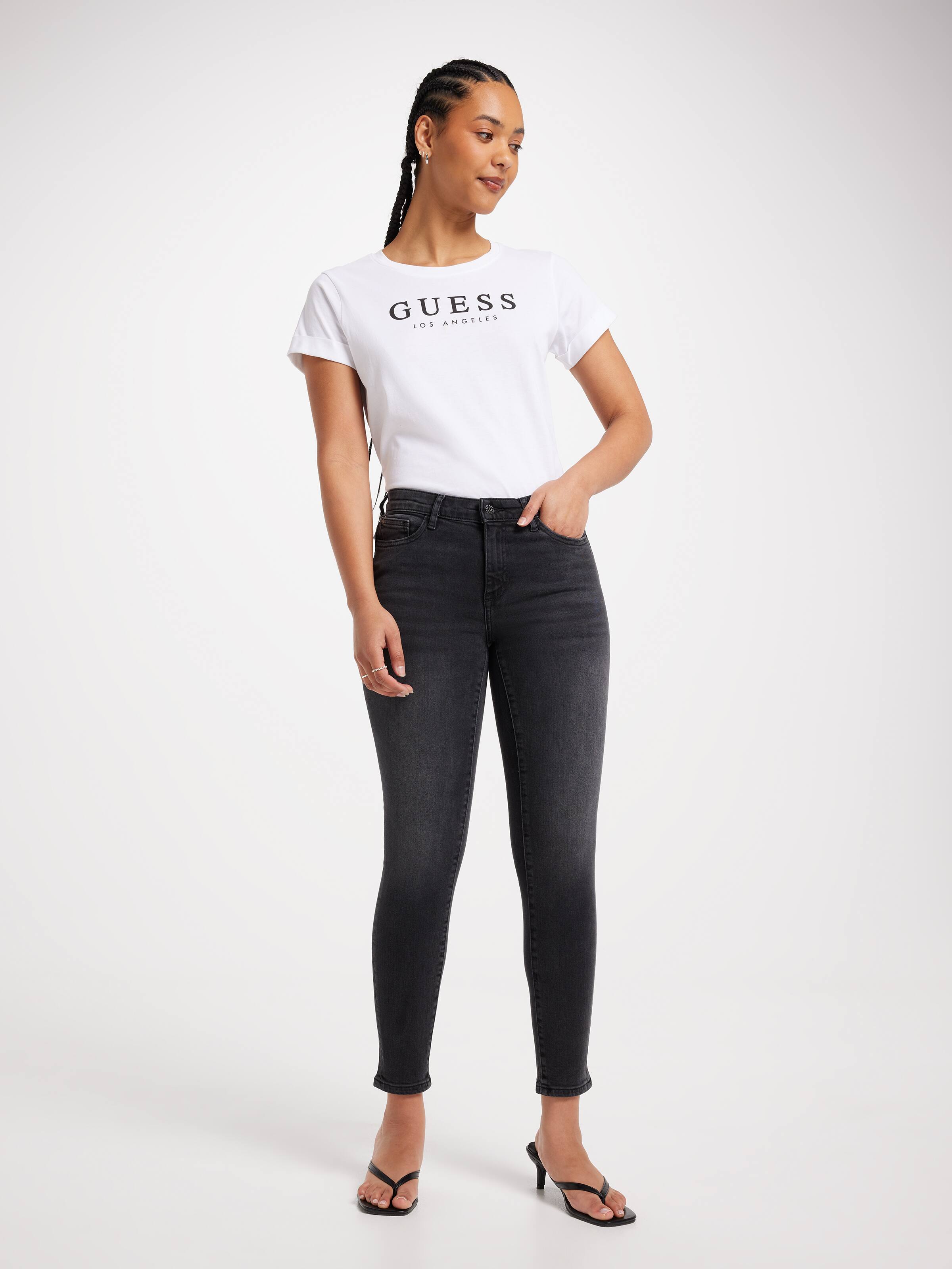 Jayden Mid Rise Skinny In Washed Black