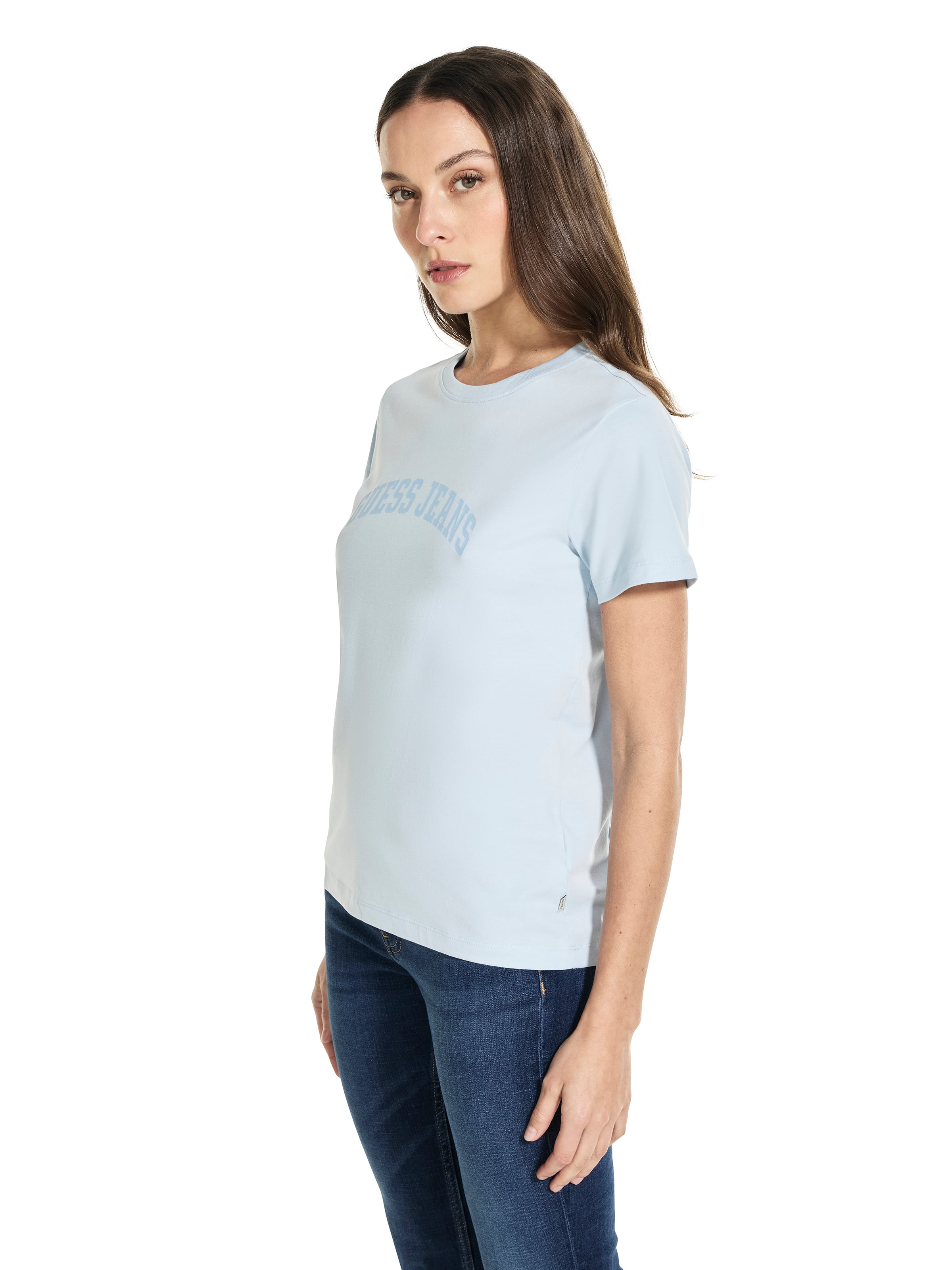 Jeans Tonal Print Tee In Aerial Blue