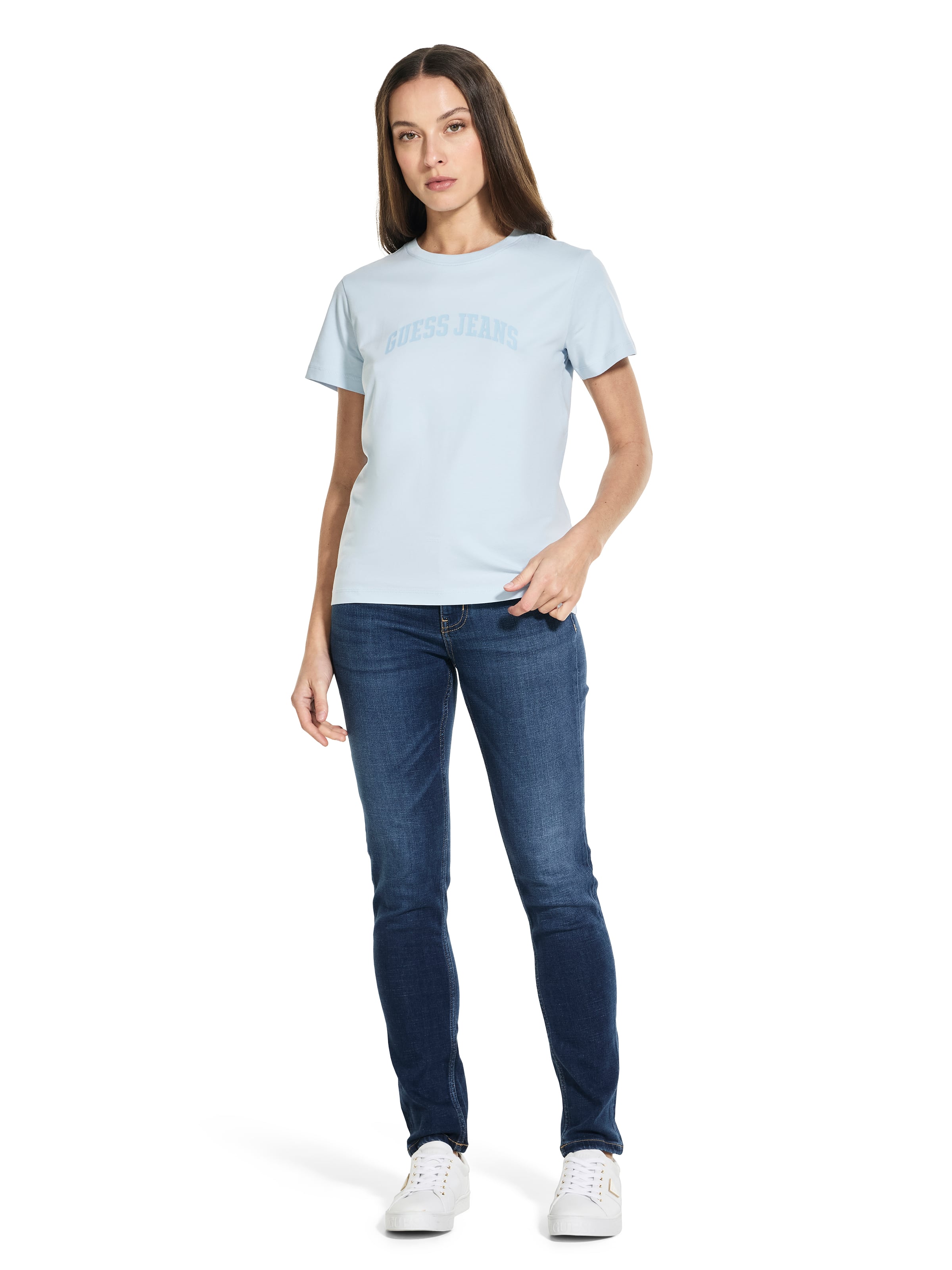 Jeans Tonal Print Tee In Aerial Blue