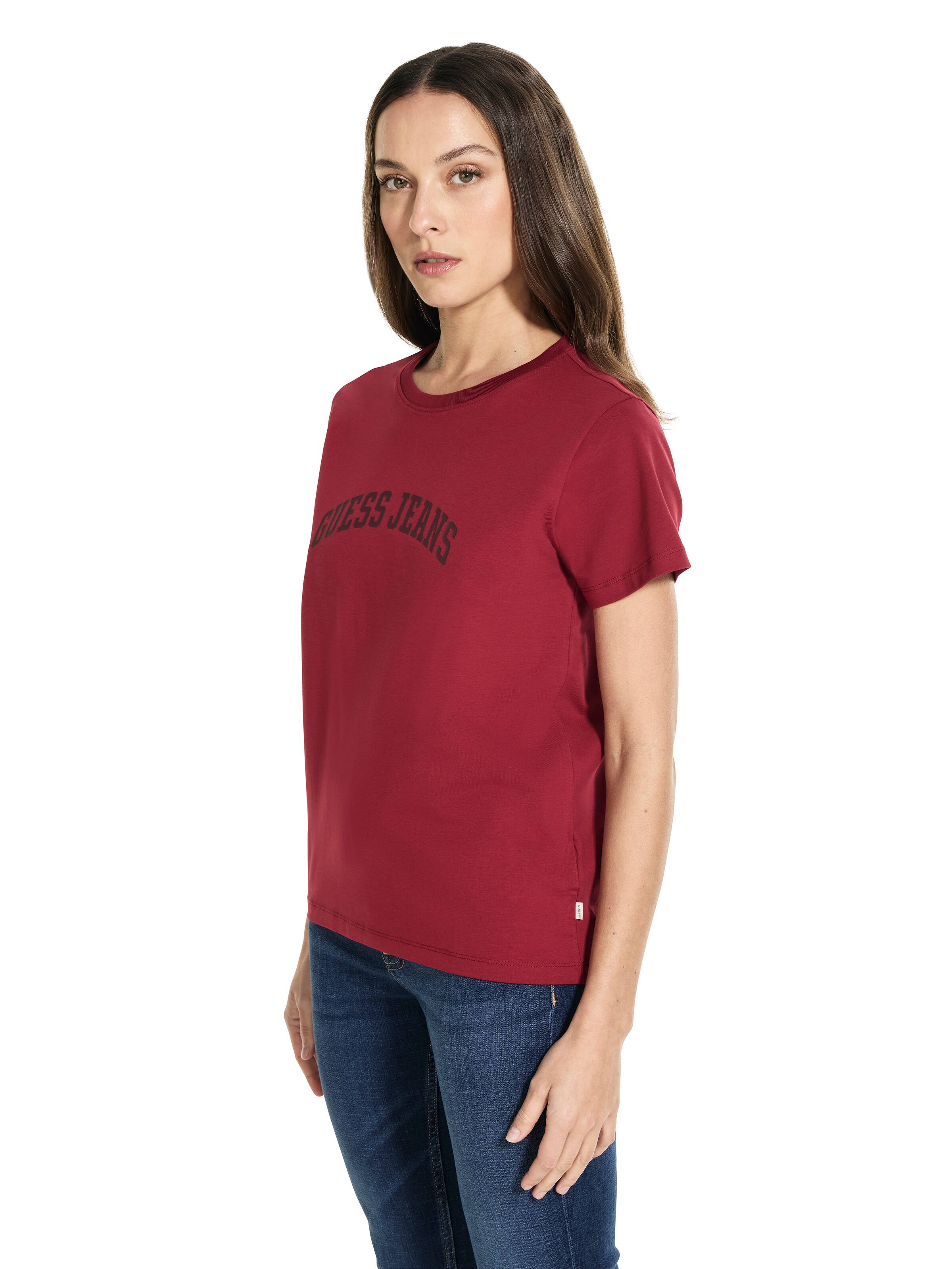 Jeans Tonal Print Tee In Ravishing Red
