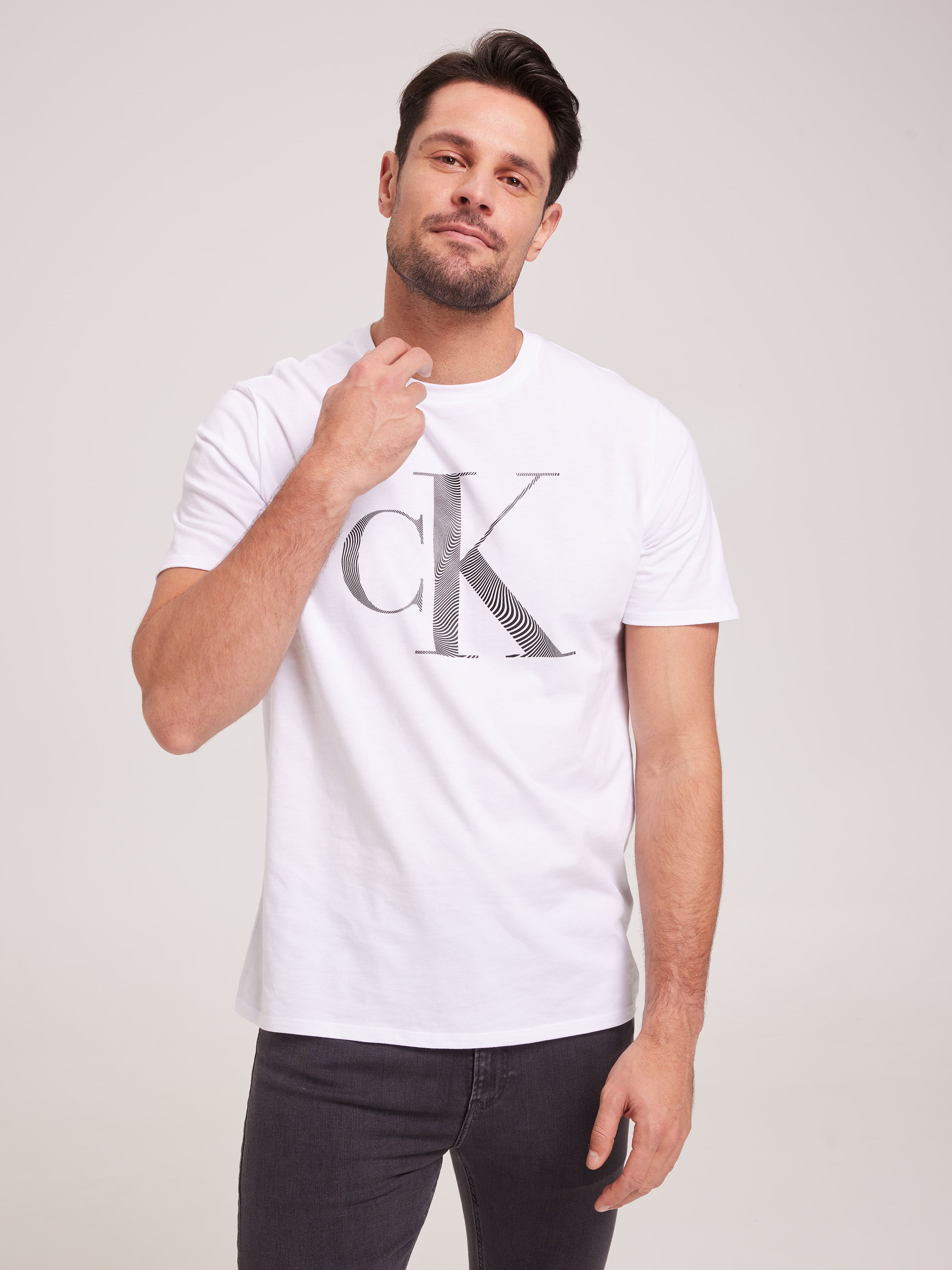 Monogram Logo Crew Tee In White