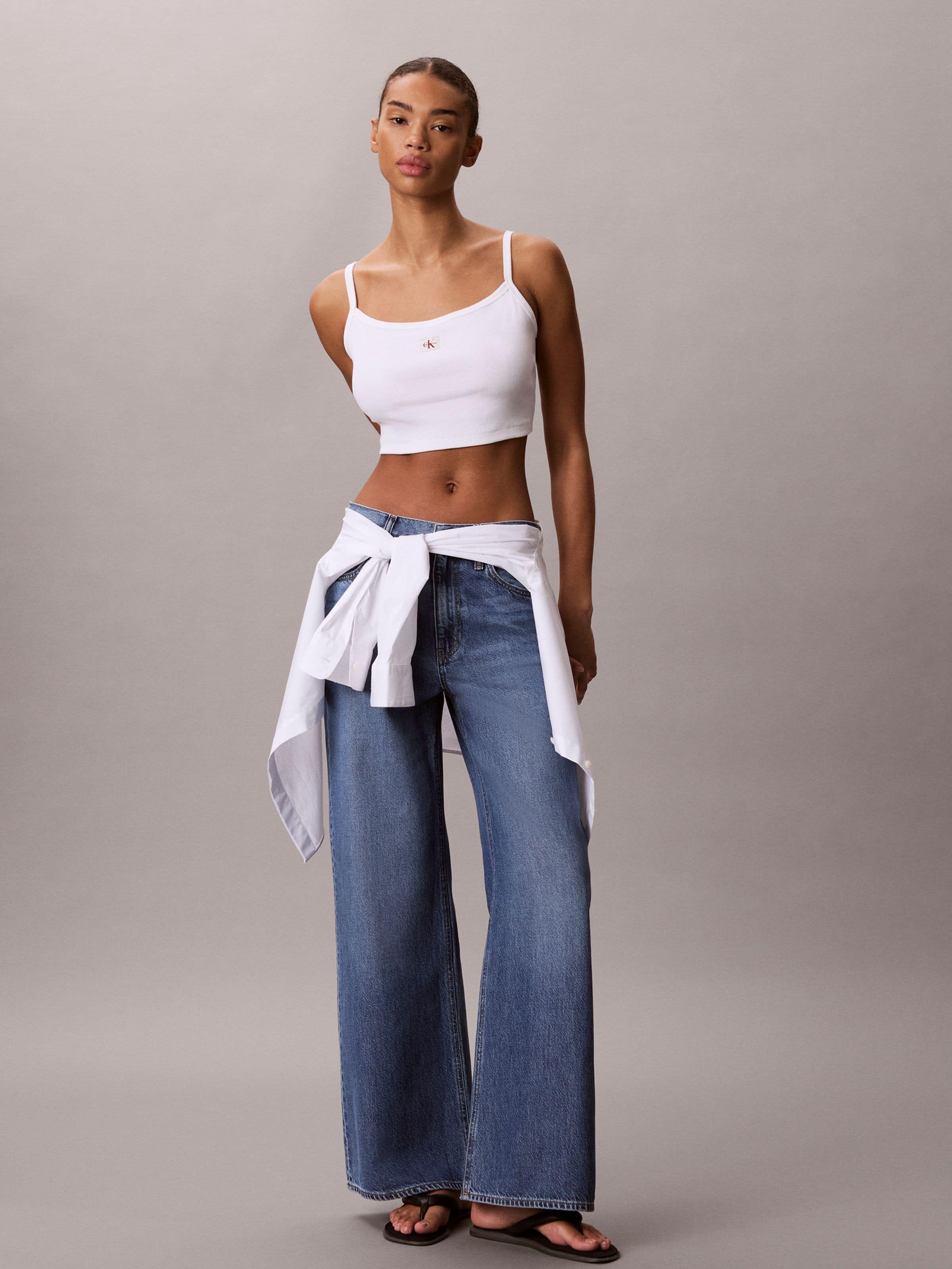 Ultra High Wide Leg In Baltic Blue