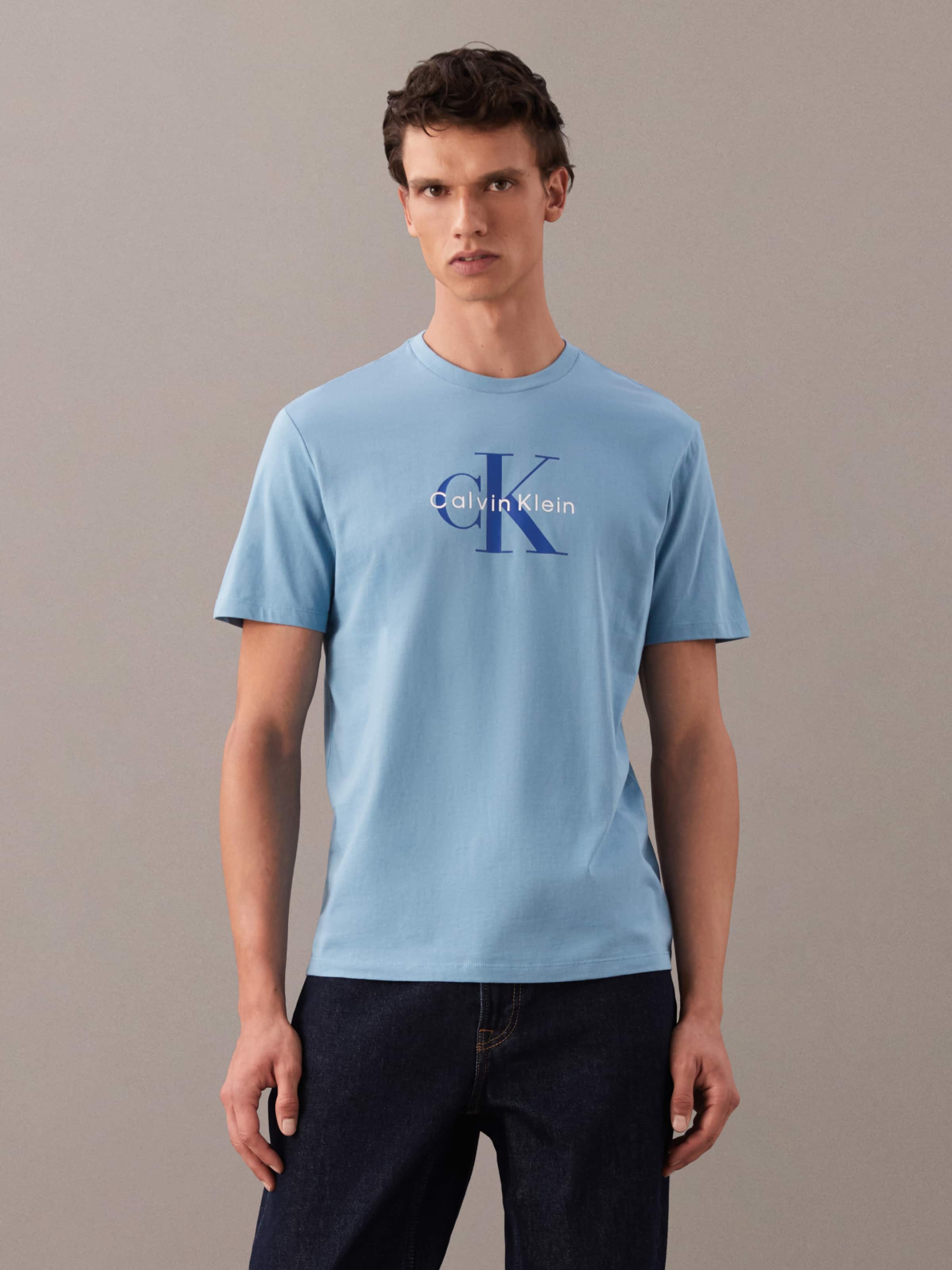 Short Sleeve Hero Monologo Tee 30S In Blue Steam