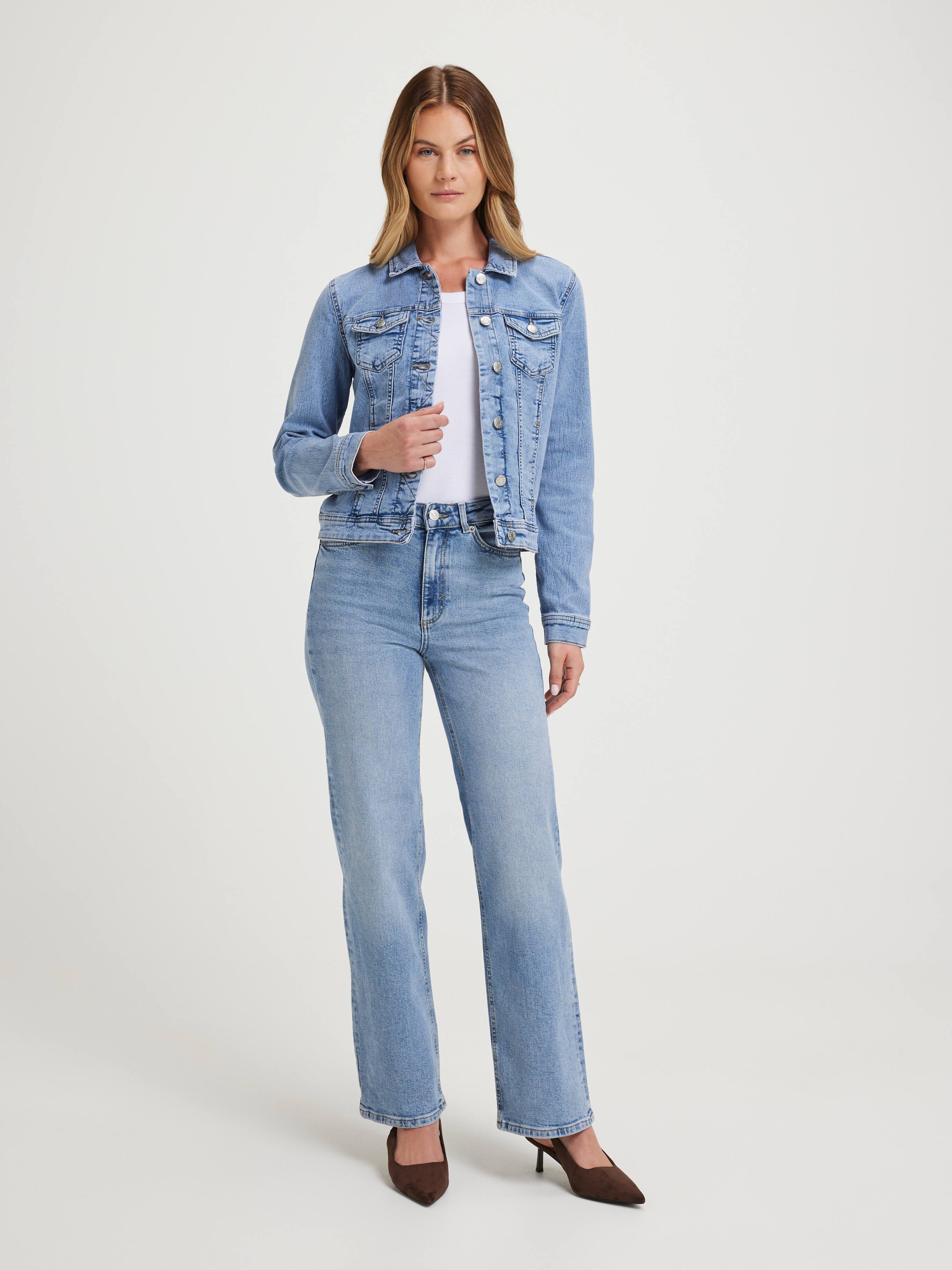 Juicy High Wide Leg Jean In Mid Denim