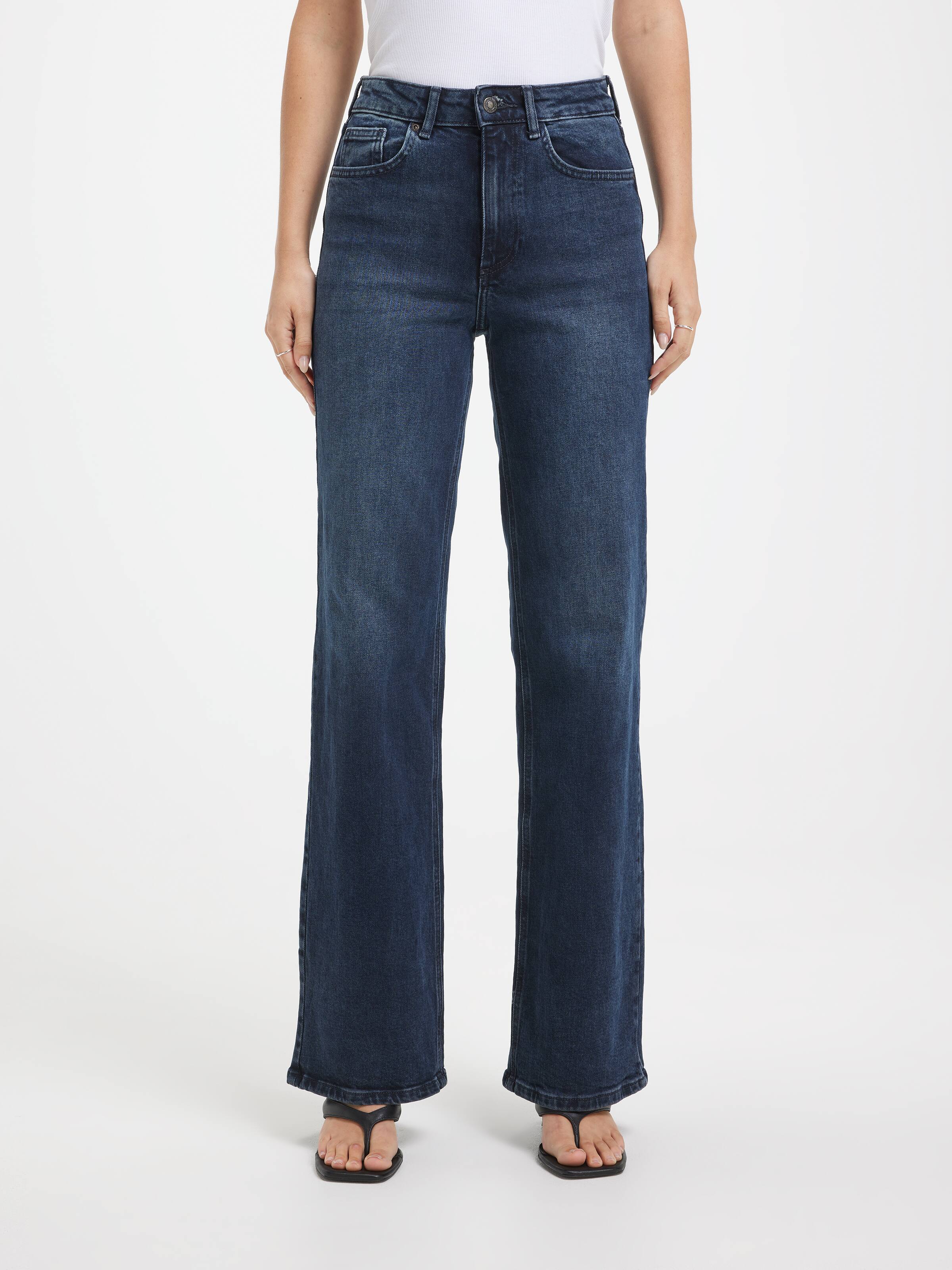 Juicy High Wide Leg Jean In Blue Black Denim