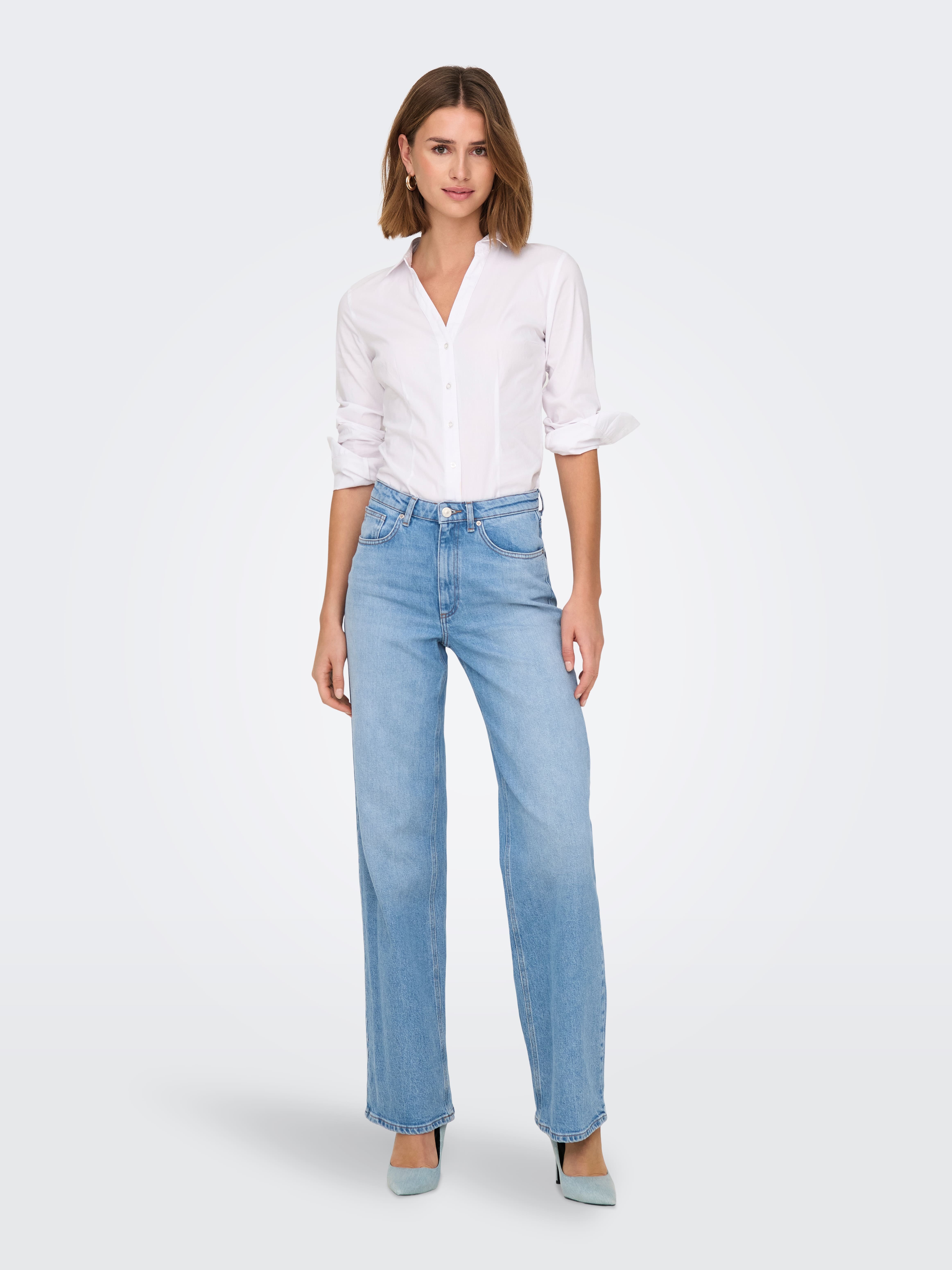 Juicy High Wide Leg Jean In Light Blue Denim