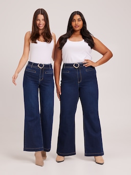 Curve Super Belted High Rise Slim Wide Jean