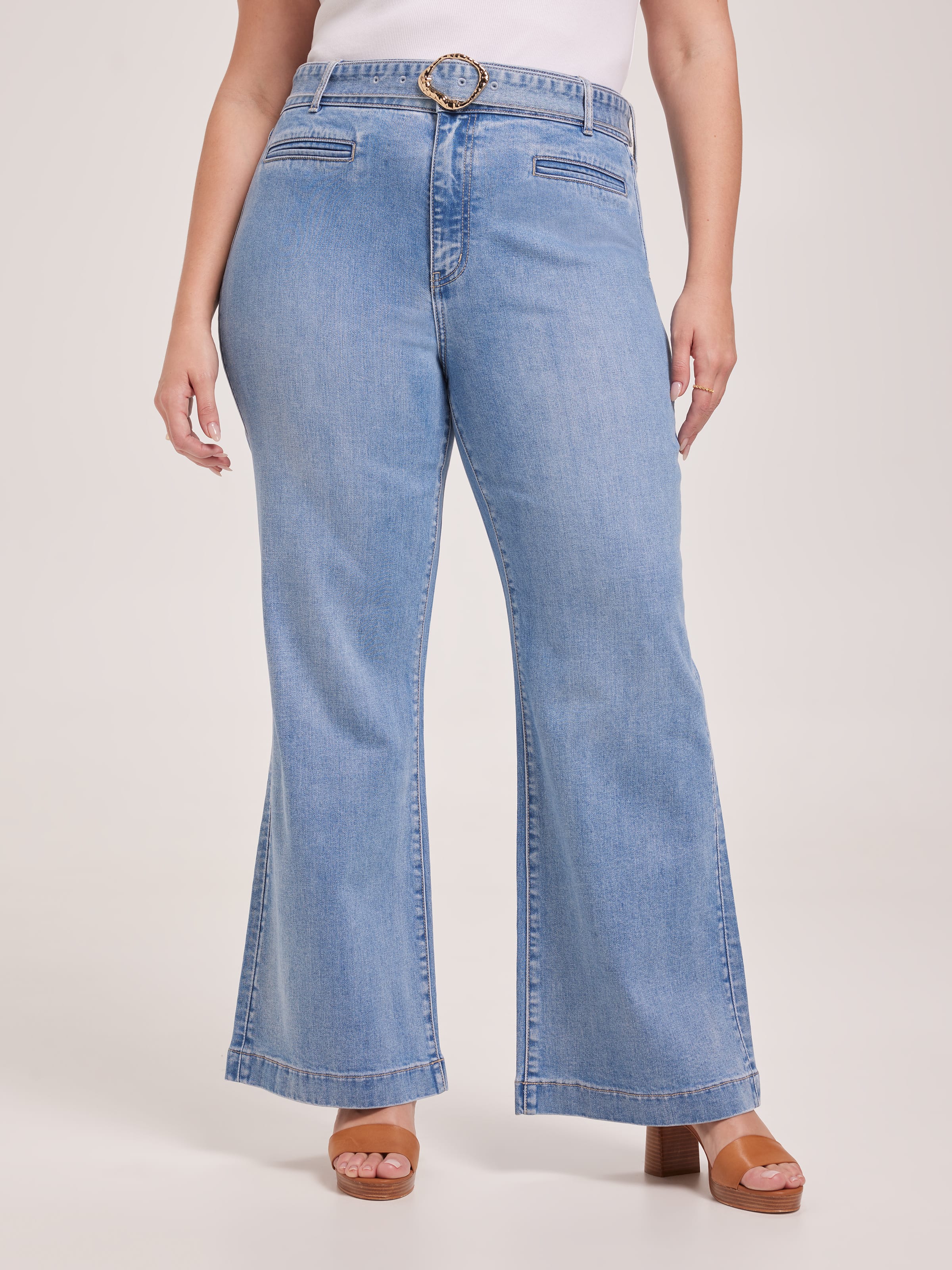 Curve Super Belted High Rise Slim Wide Jean