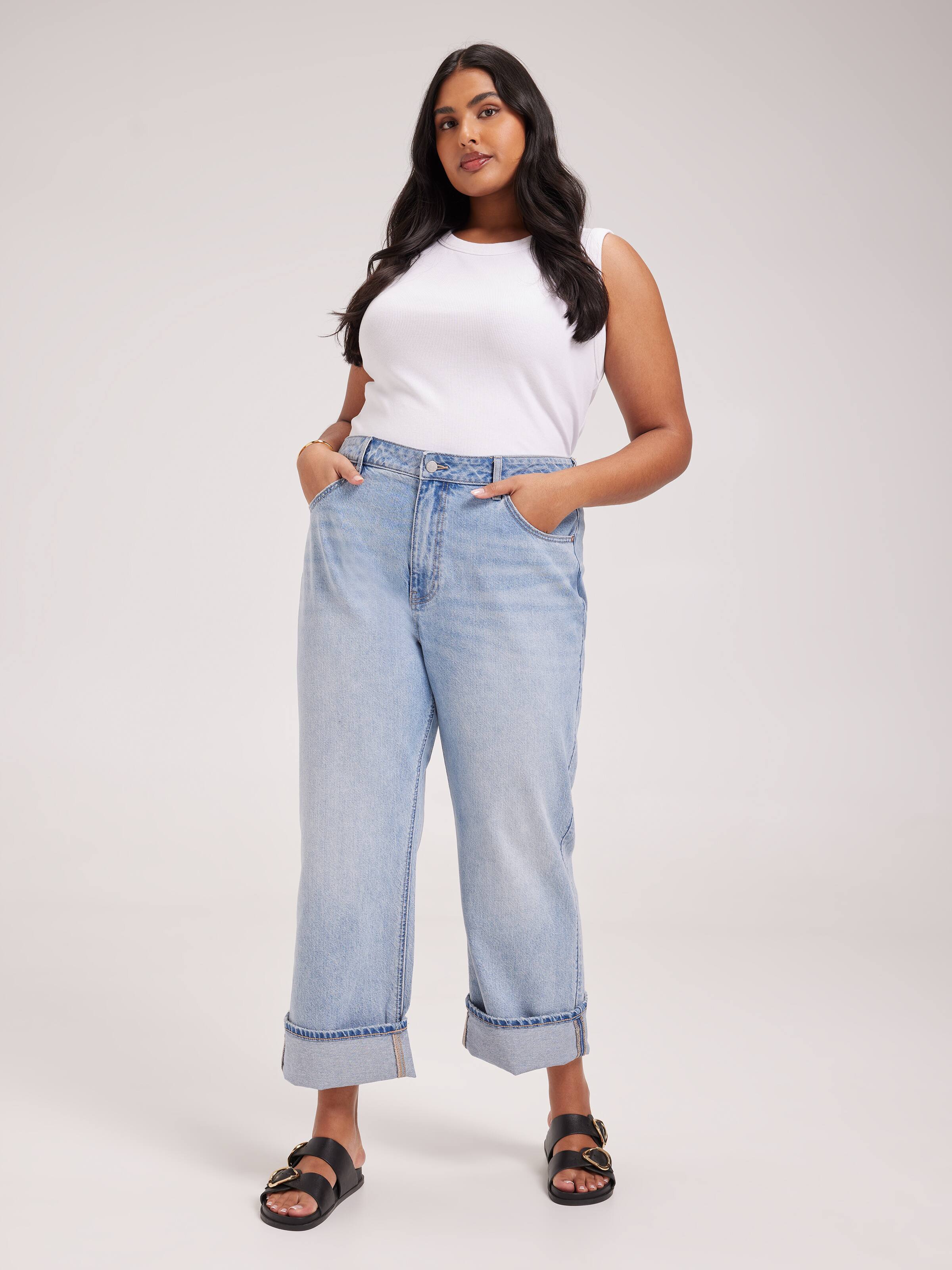 Curve Originals Mid Rise Straight Cuffed