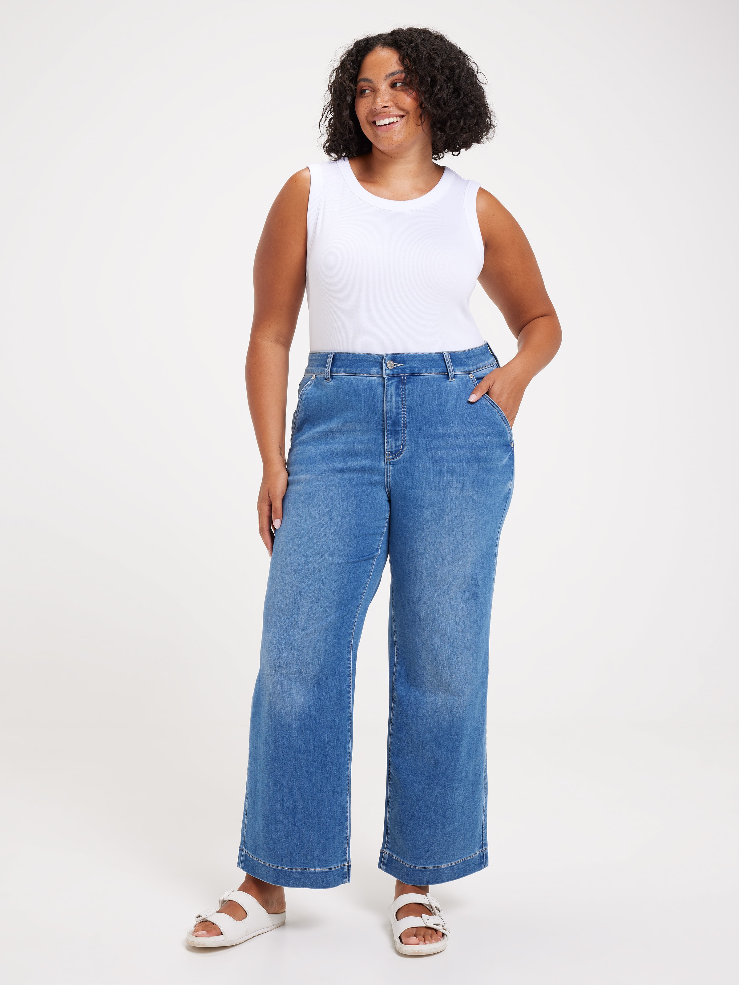 Curve Amaze High Rise Wide Leg Ankle Jean