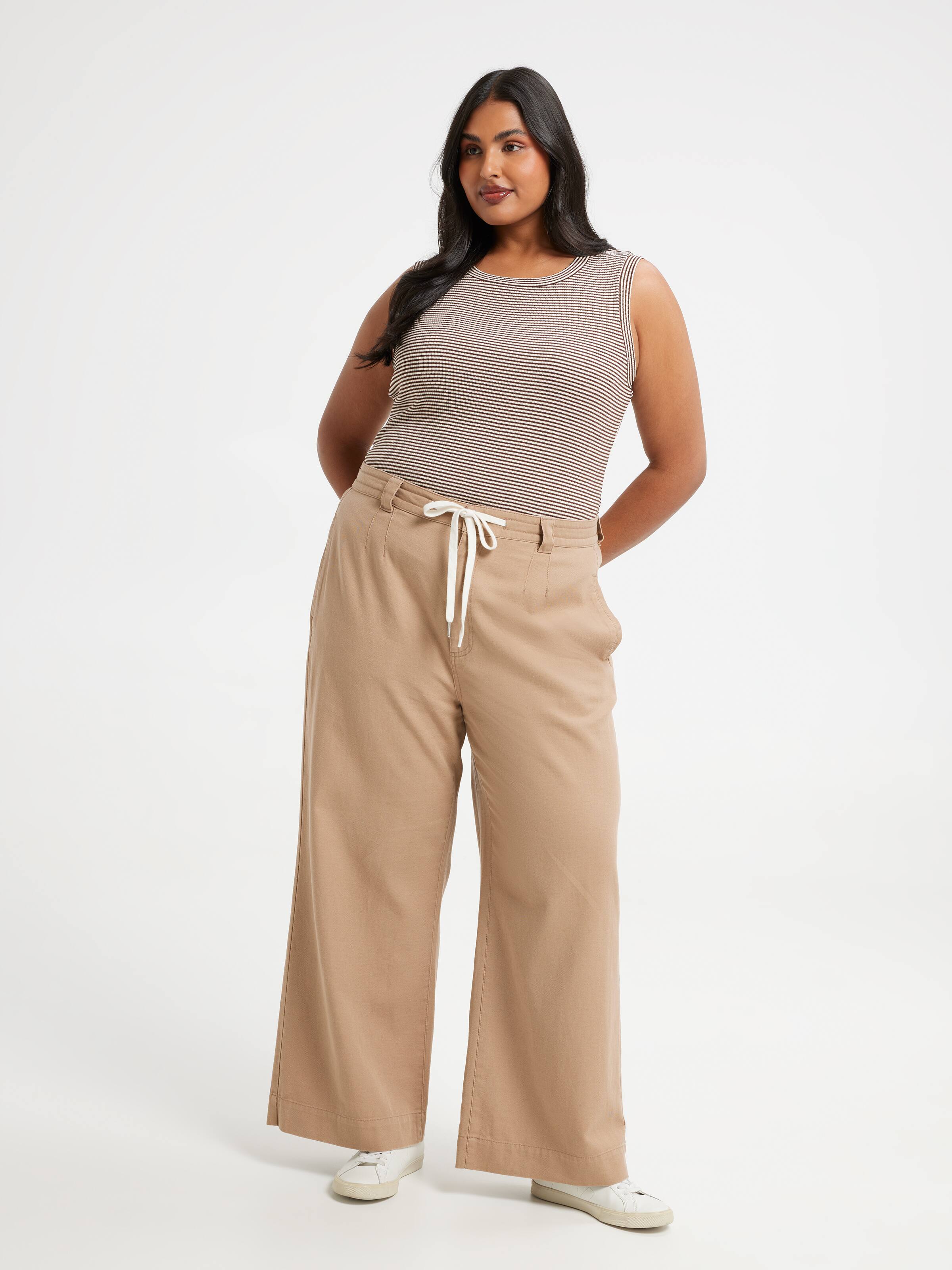 Curve Tie Waist Wide Ankle Jean