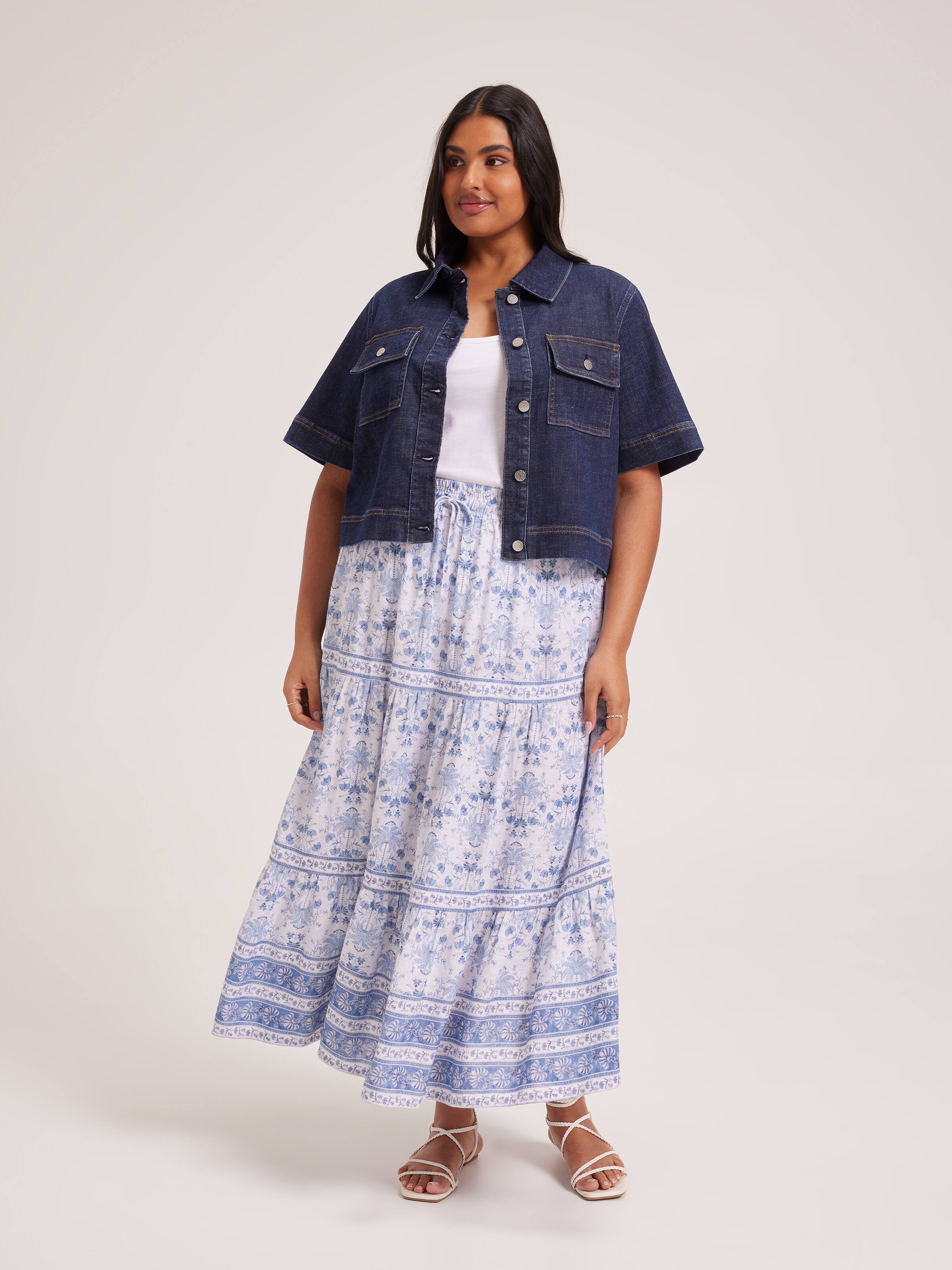 Curve Boho Tiered Skirt
