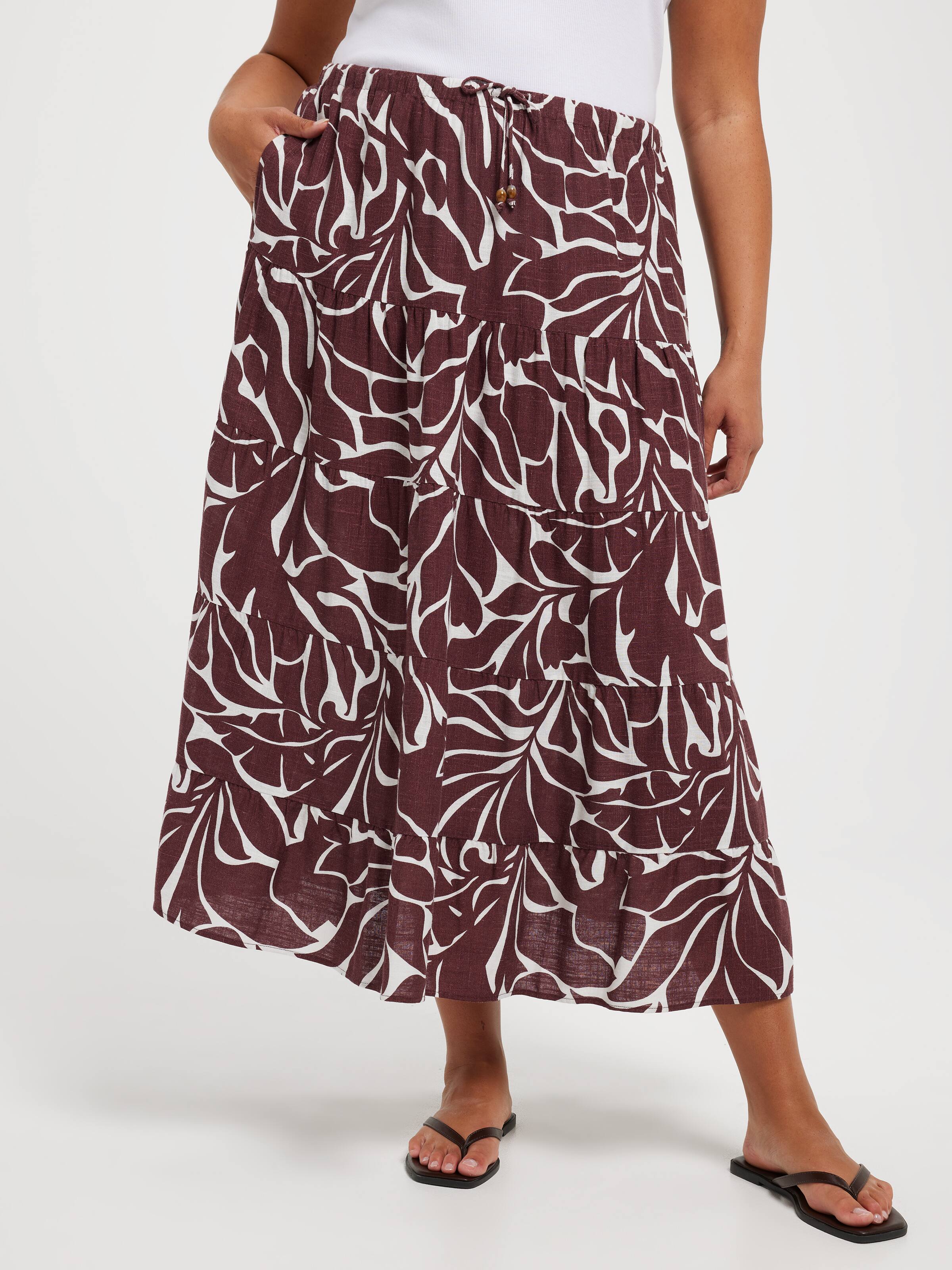 Curve Cara 6 Tier Maxi Skirt