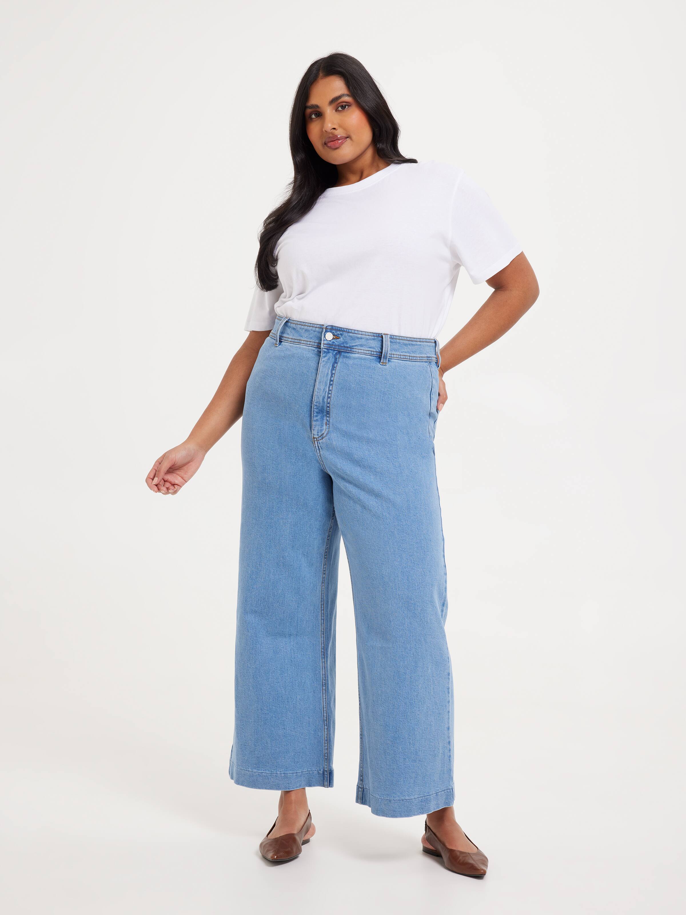 Curve Originals High Rise Zeta Wide Leg Ankle Jean