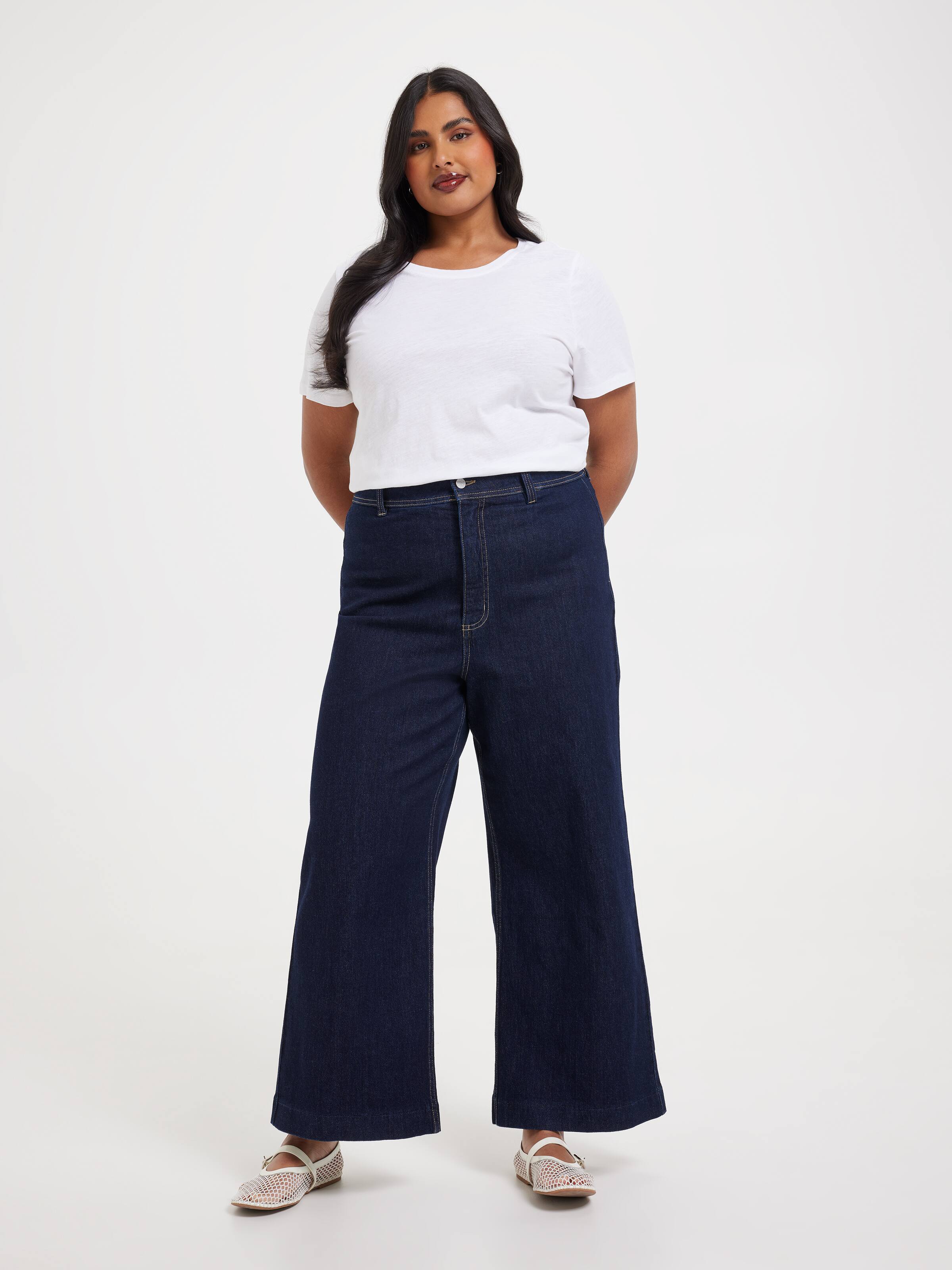 Curve Originals High Rise Zeta Wide Leg Ankle Jean