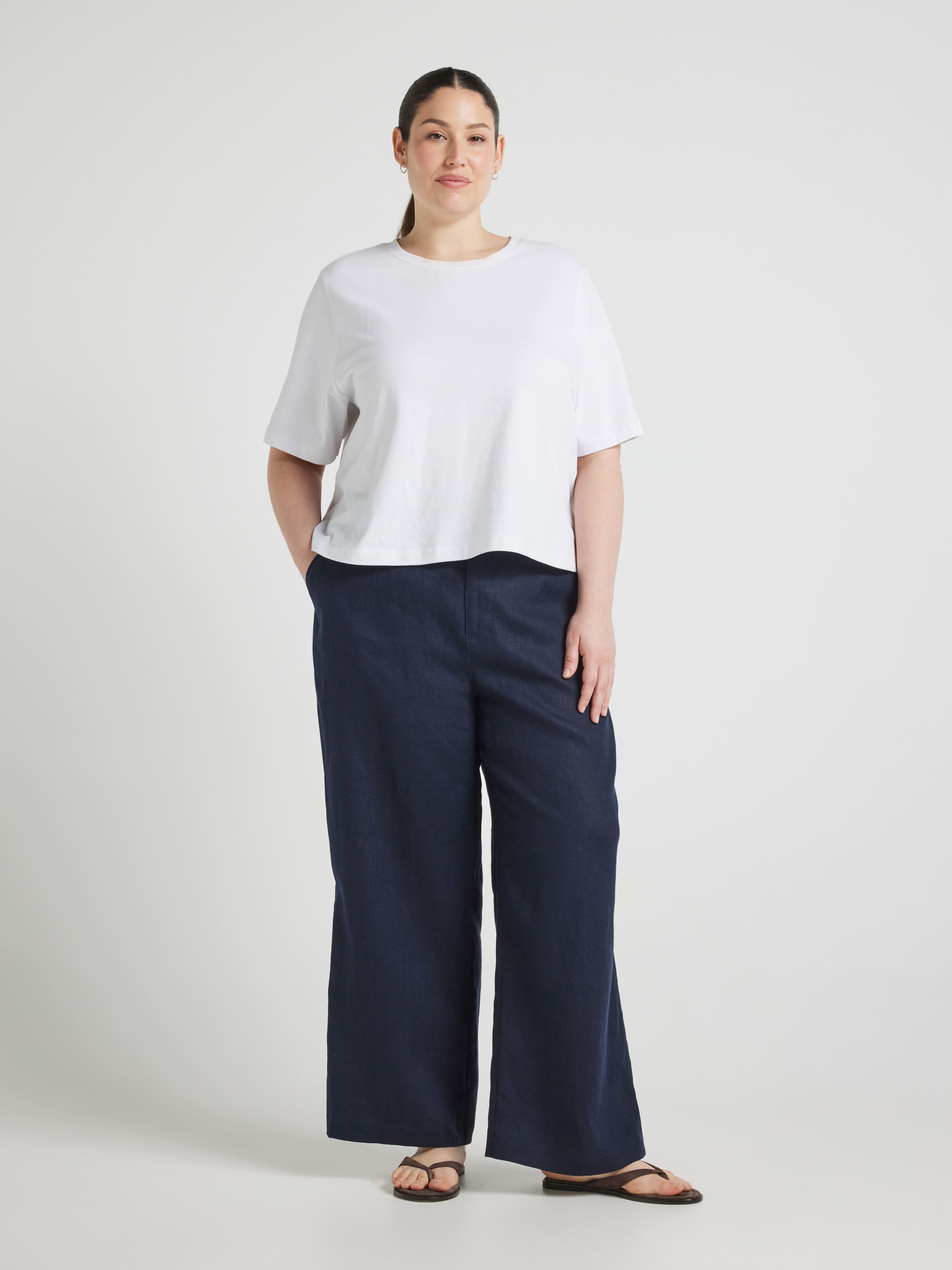 Curve Belmont Linen Wide Ankle Pant