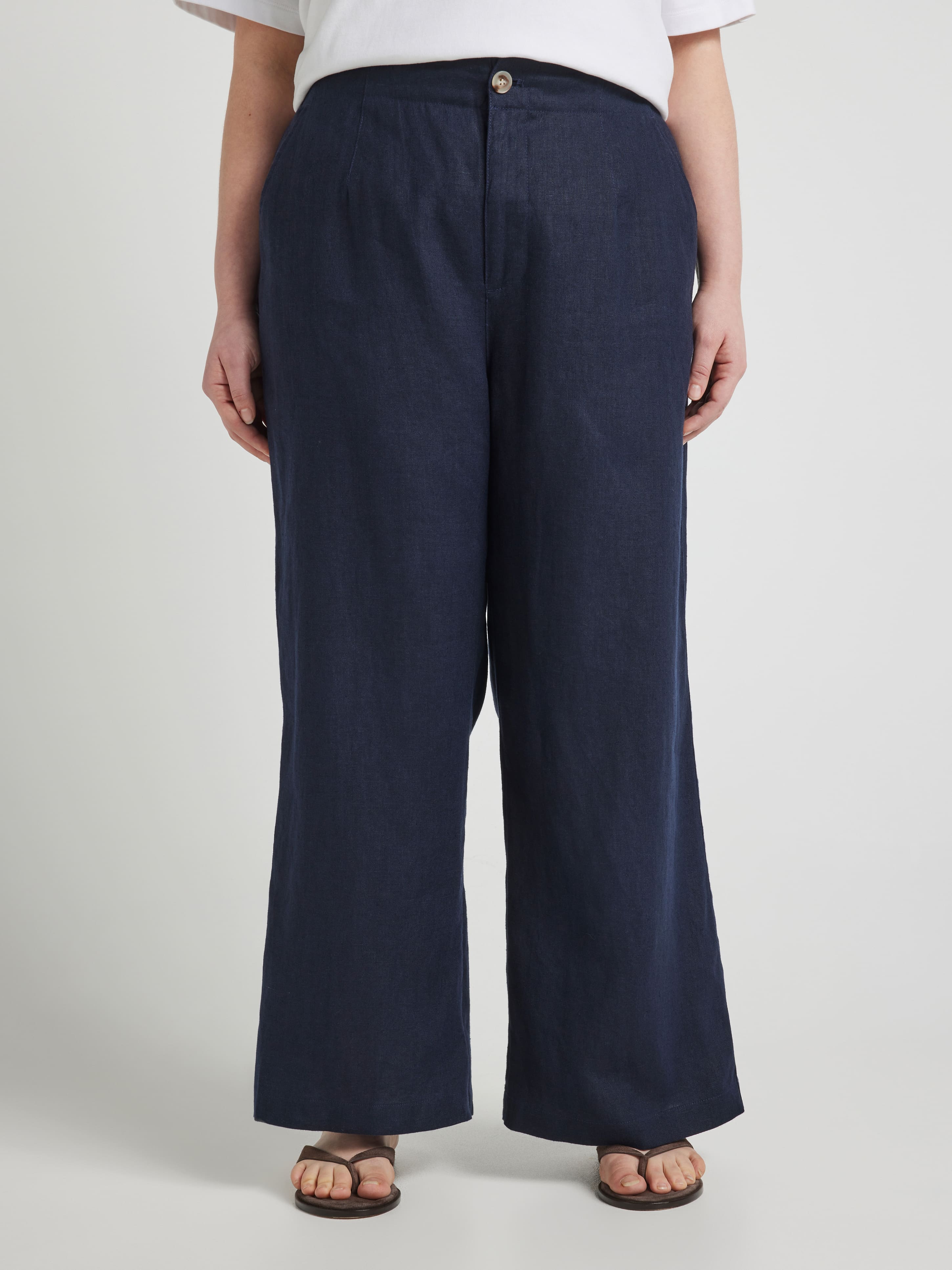 Curve Belmont Linen Wide Ankle Pant
