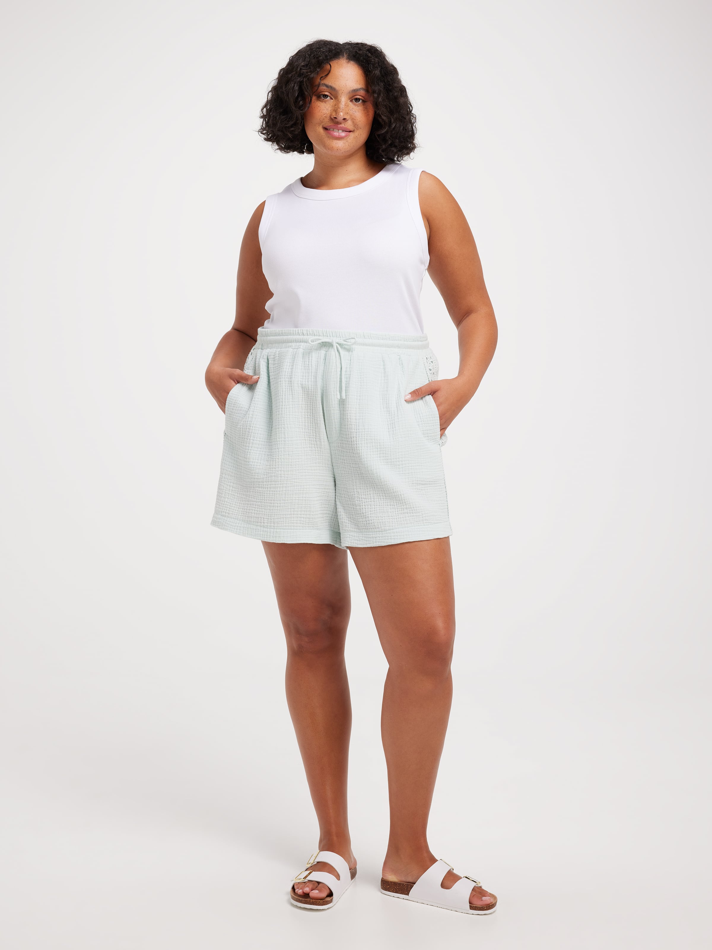 Curve Cheese Cloth Resort Shorts