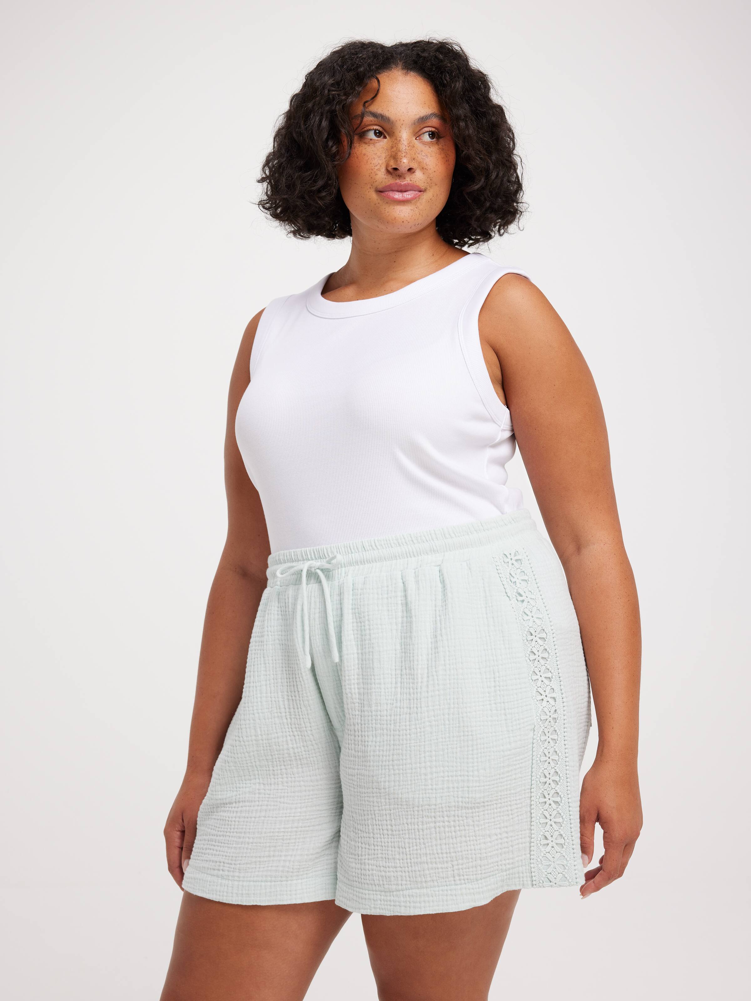 Curve Cheese Cloth Resort Shorts