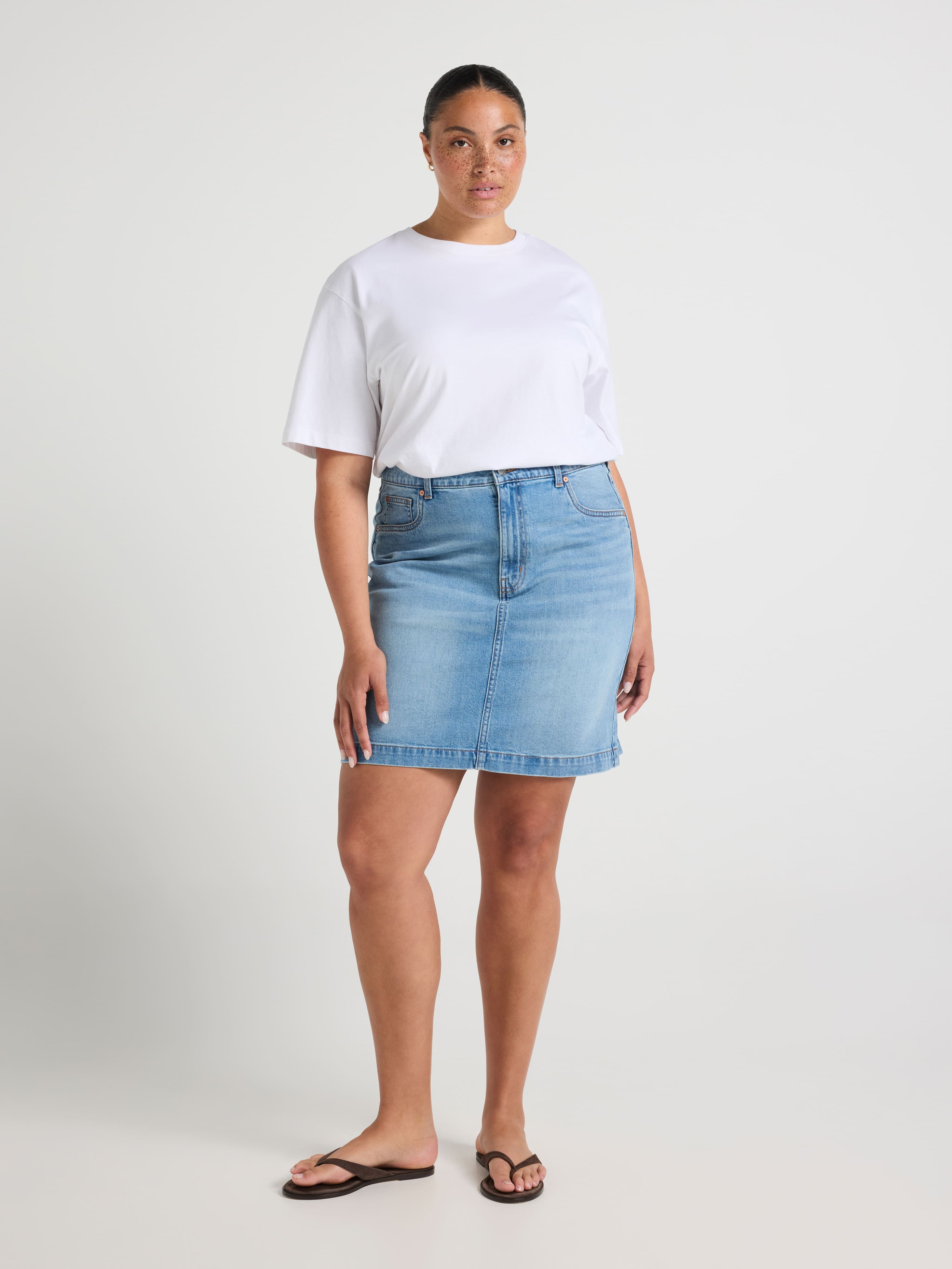 Curve Originals High Rise Above Knee Skirt