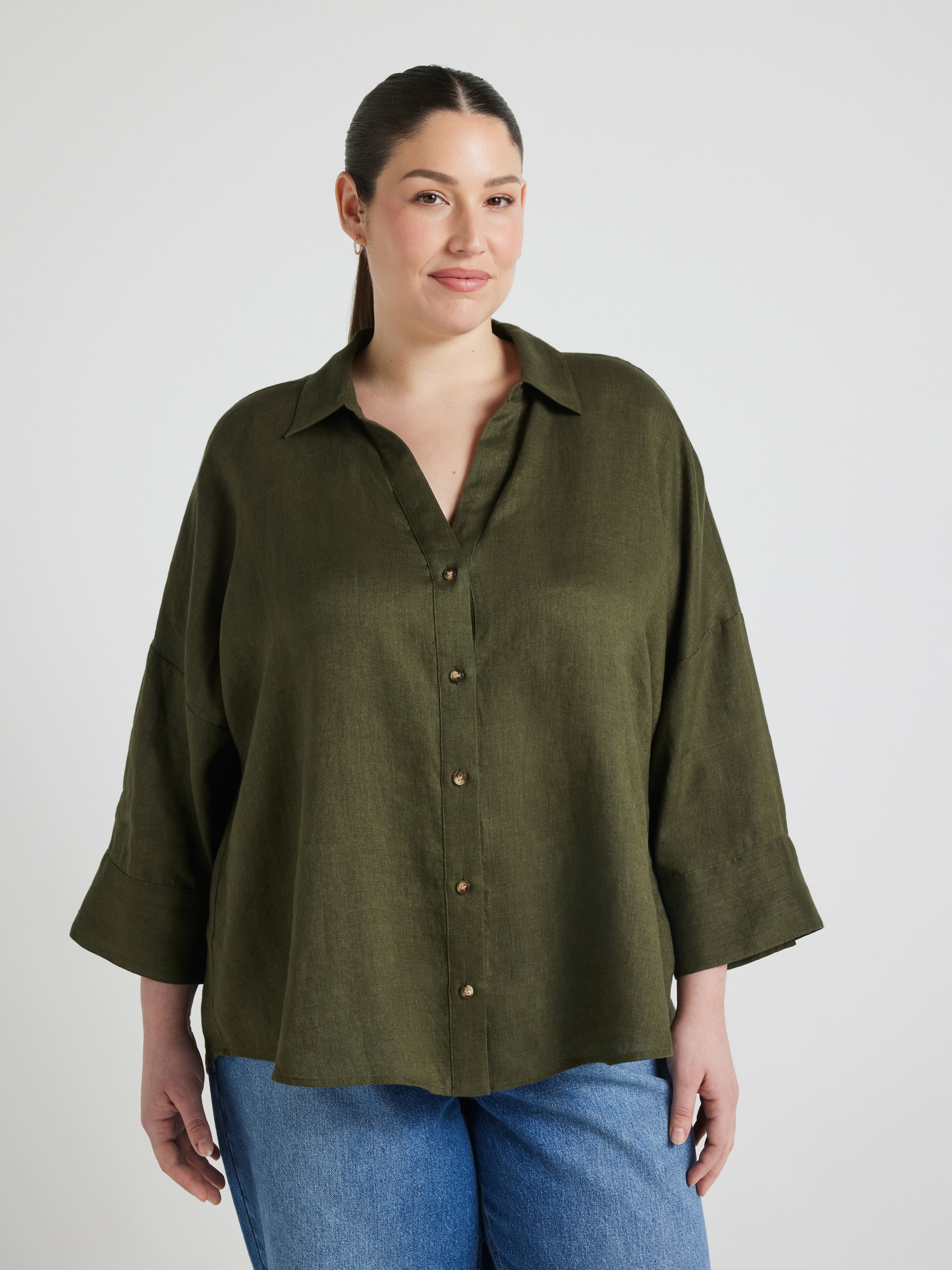 Curve Hampton 3/4 Sleeve Shirt