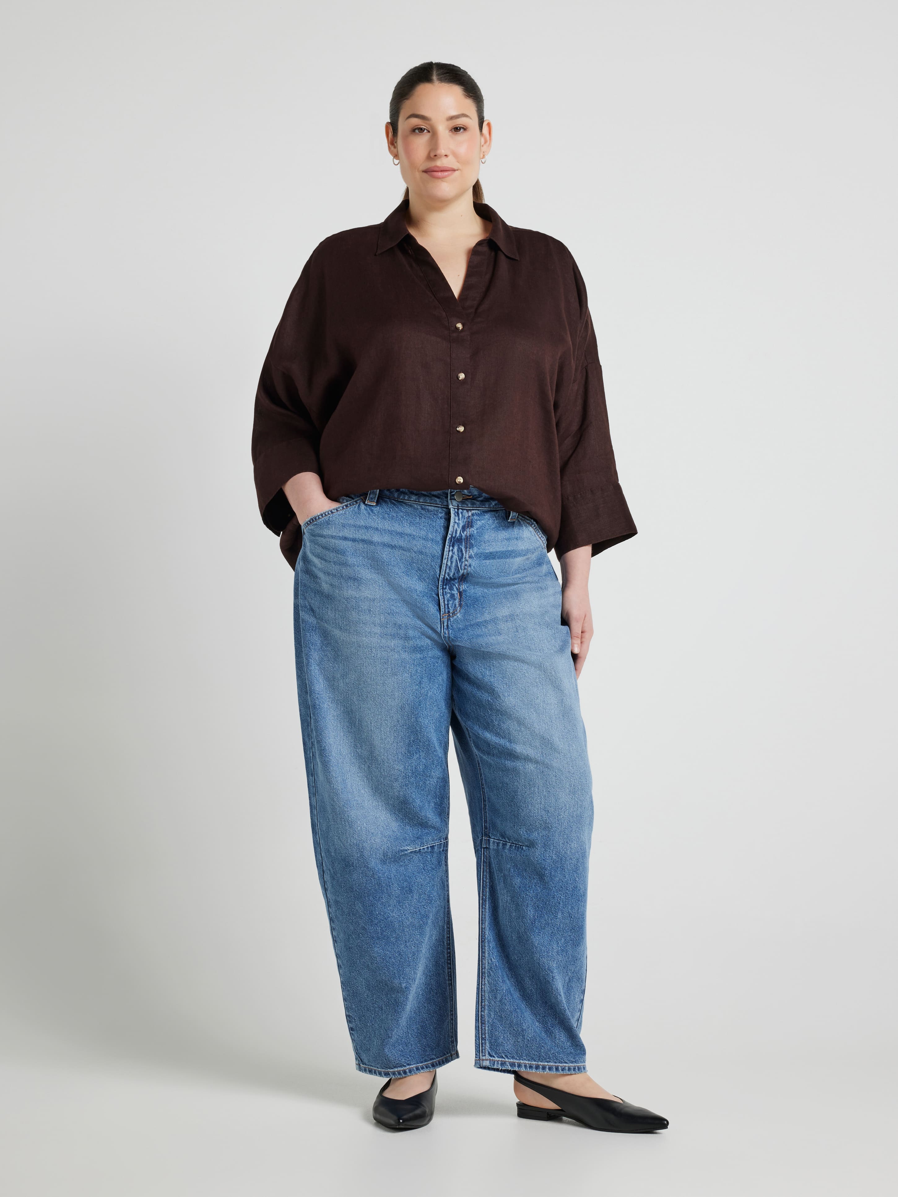 Curve Hampton 3/4 Sleeve Shirt