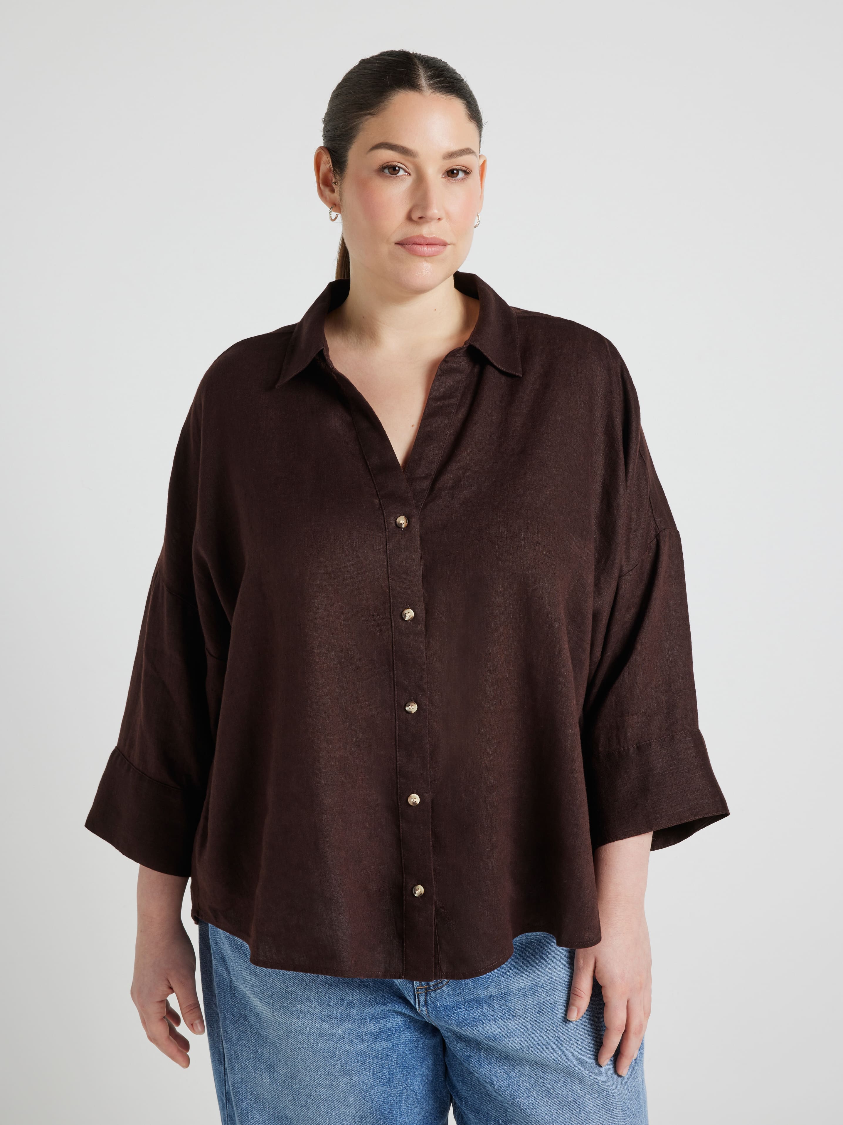 Curve Hampton 3/4 Sleeve Shirt