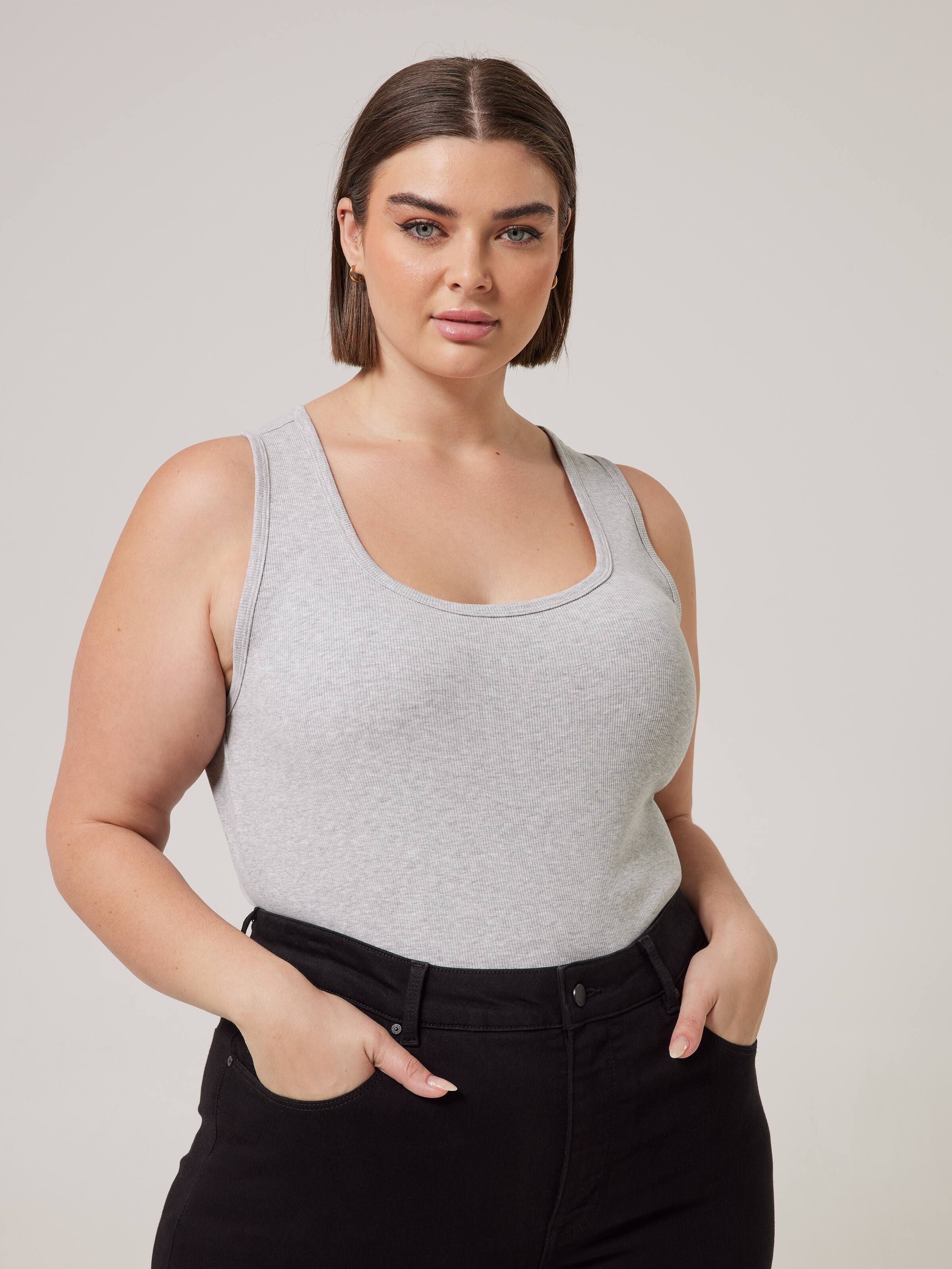 Curve Kate Scoop Neck Rib Tank