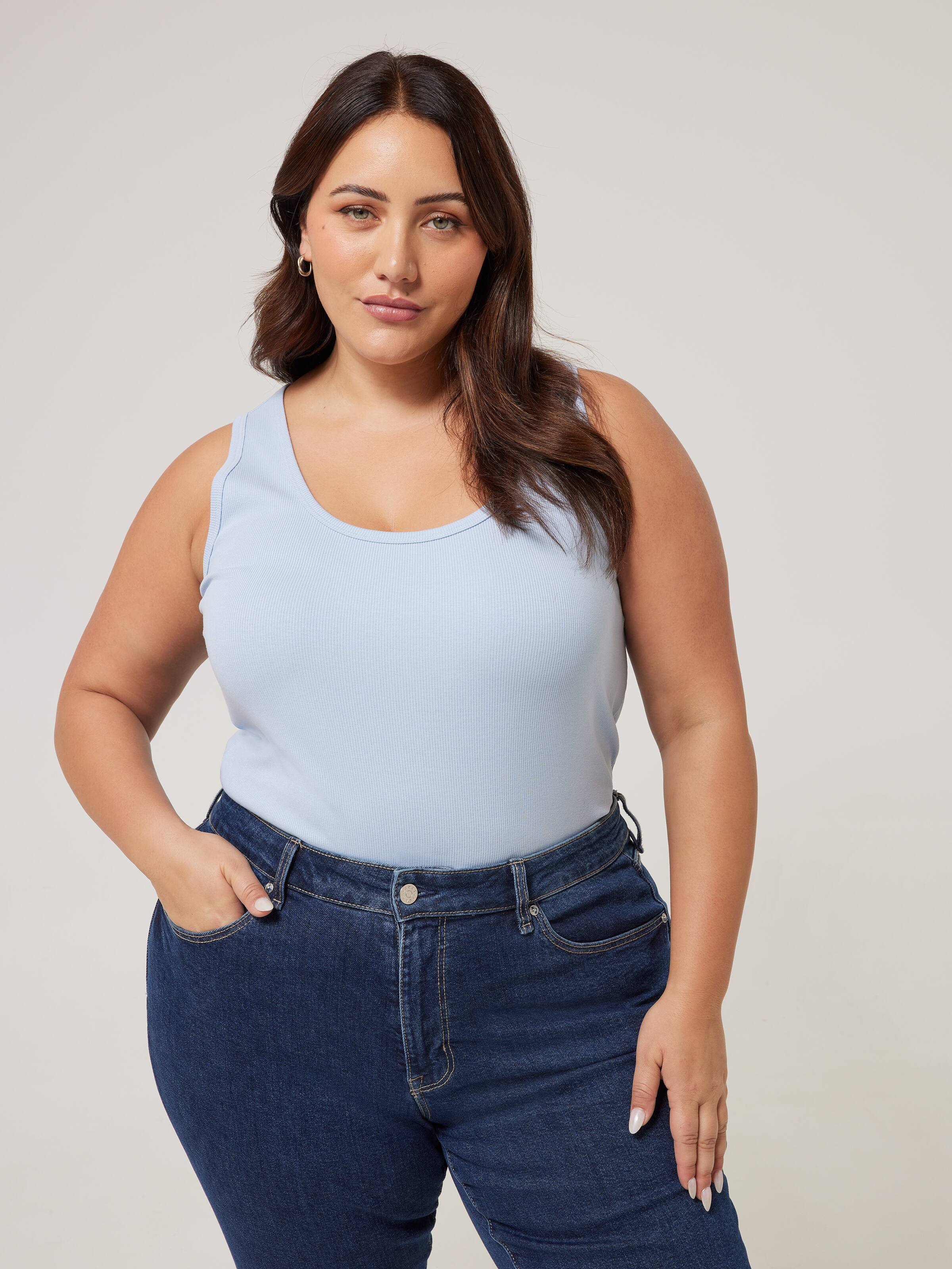 Curve Kate Scoop Neck Rib Tank