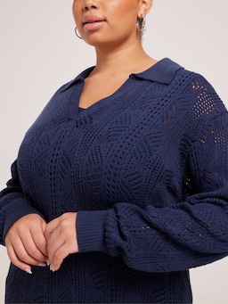 Curve Alice Collar Crochet Pullover