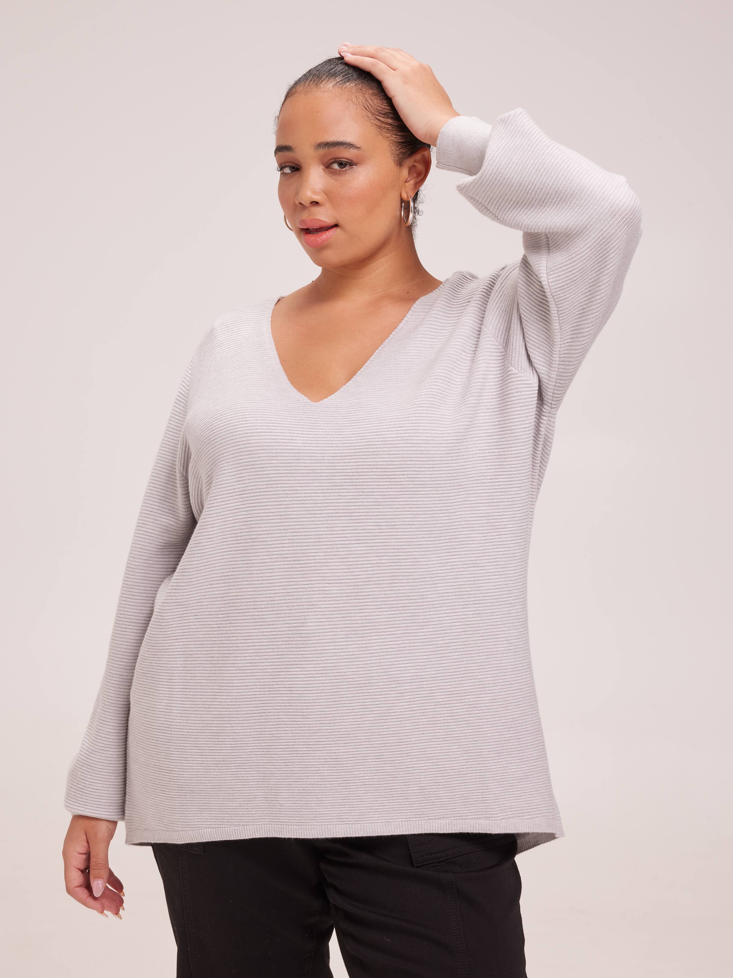 Curve Paige V Neck Ottoman Pullover