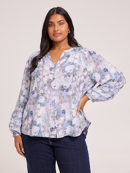 Curve Cleo Elevated Pintuck Blouse