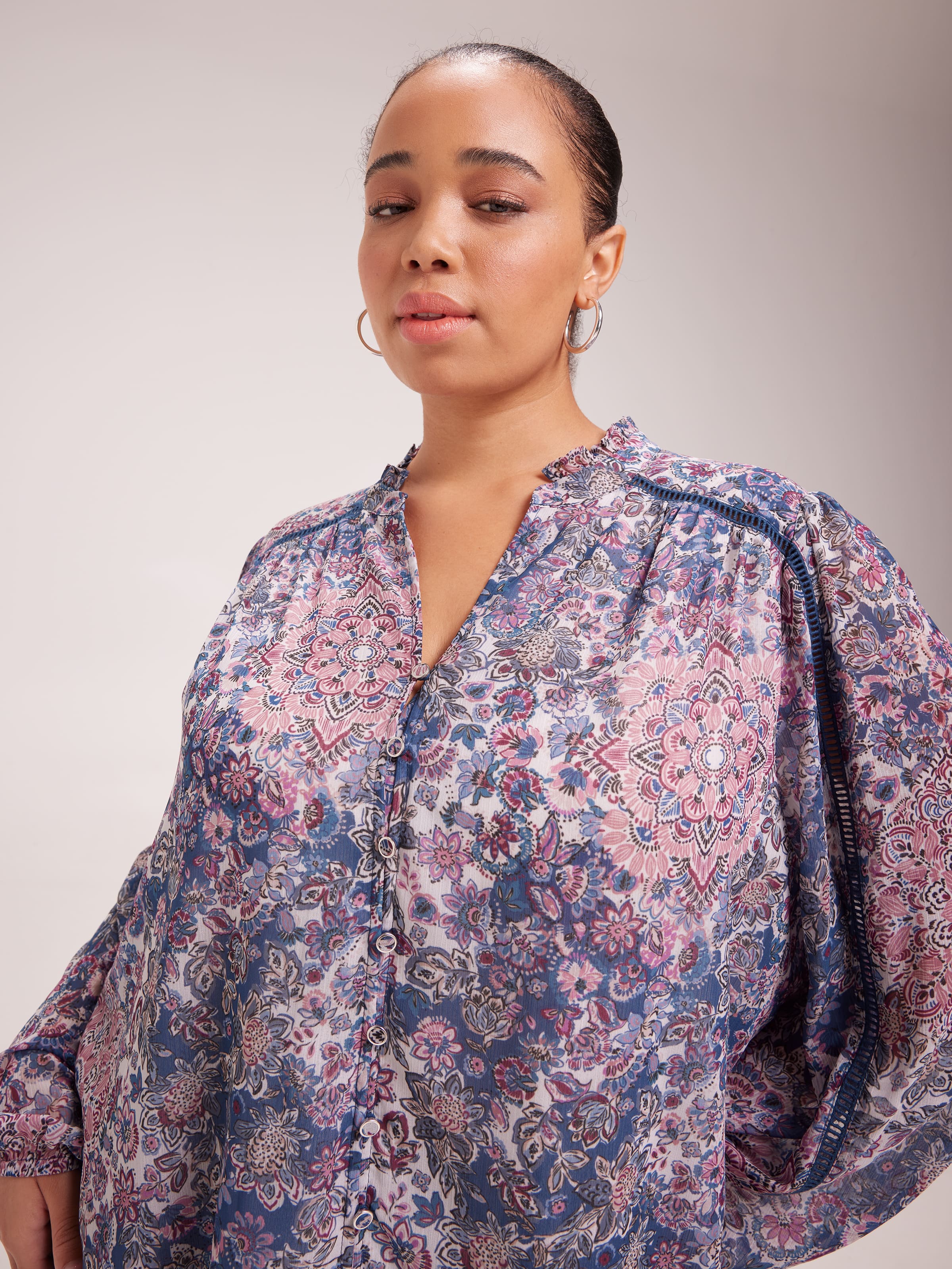 Image for Curve Drew Button Through Blouse from JustGroupNZ