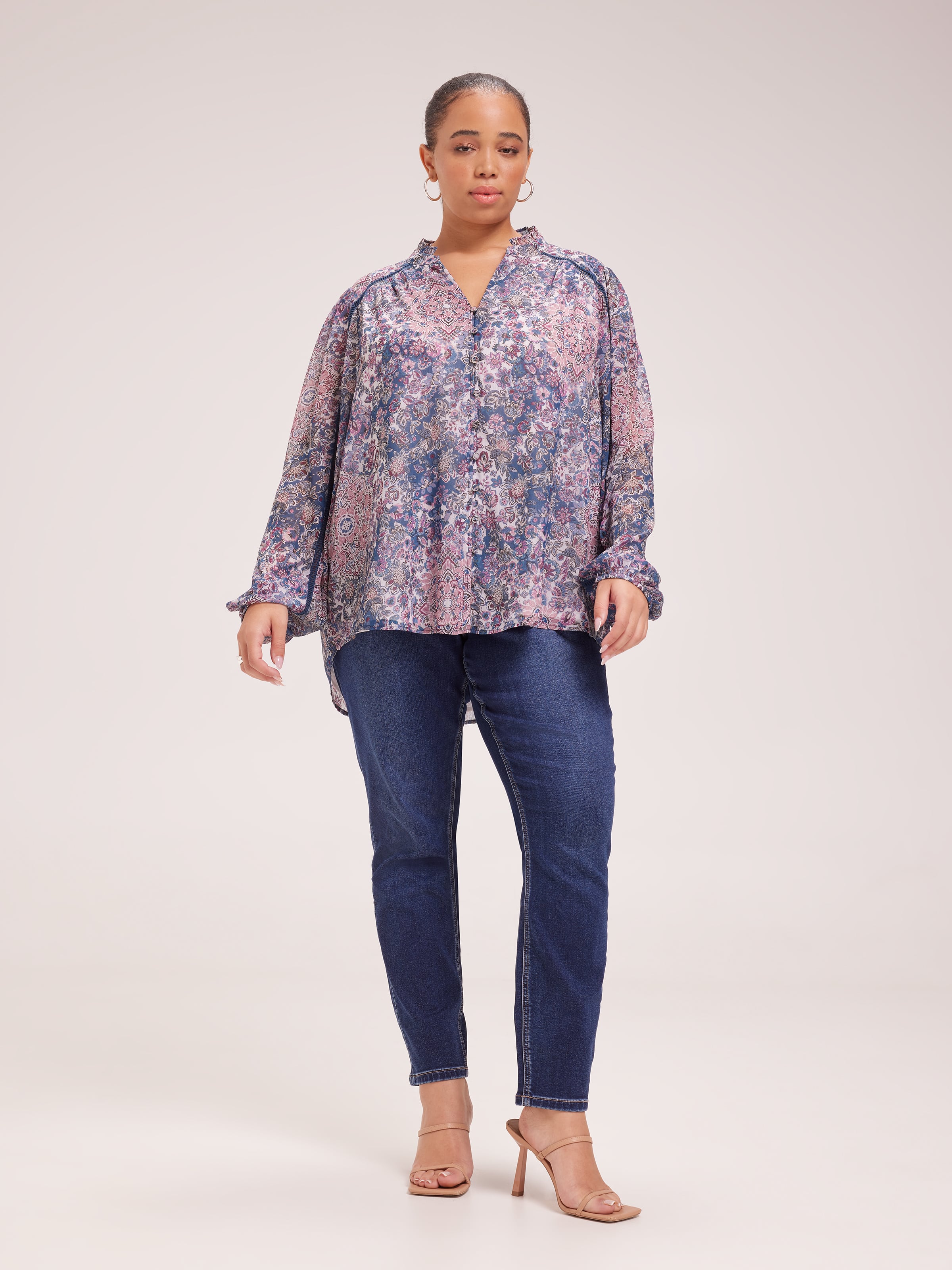 Image for Curve Drew Button Through Blouse from JustGroupNZ