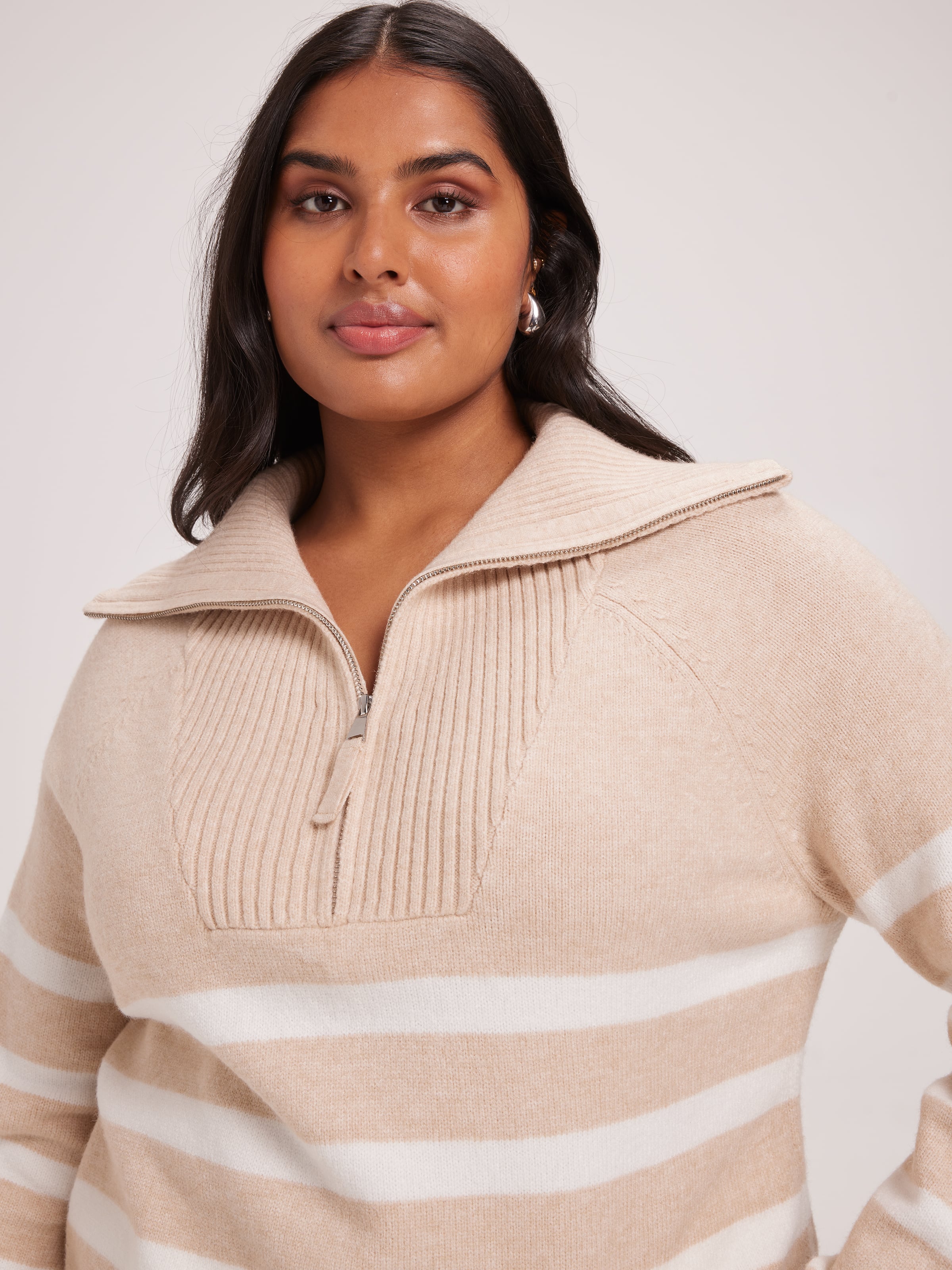 Curve Erin Zip Neck Pullover