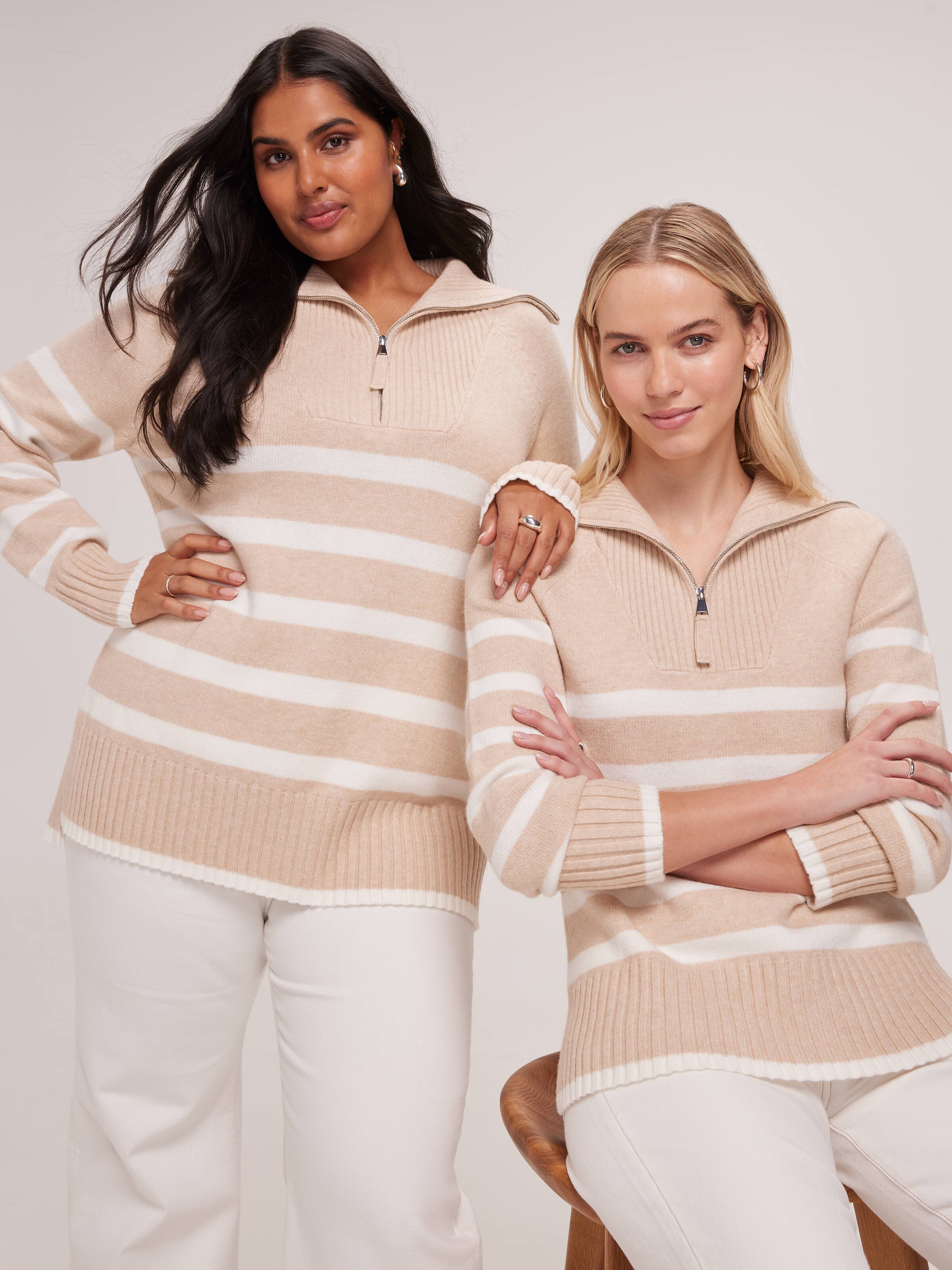 Curve Erin Zip Neck Pullover