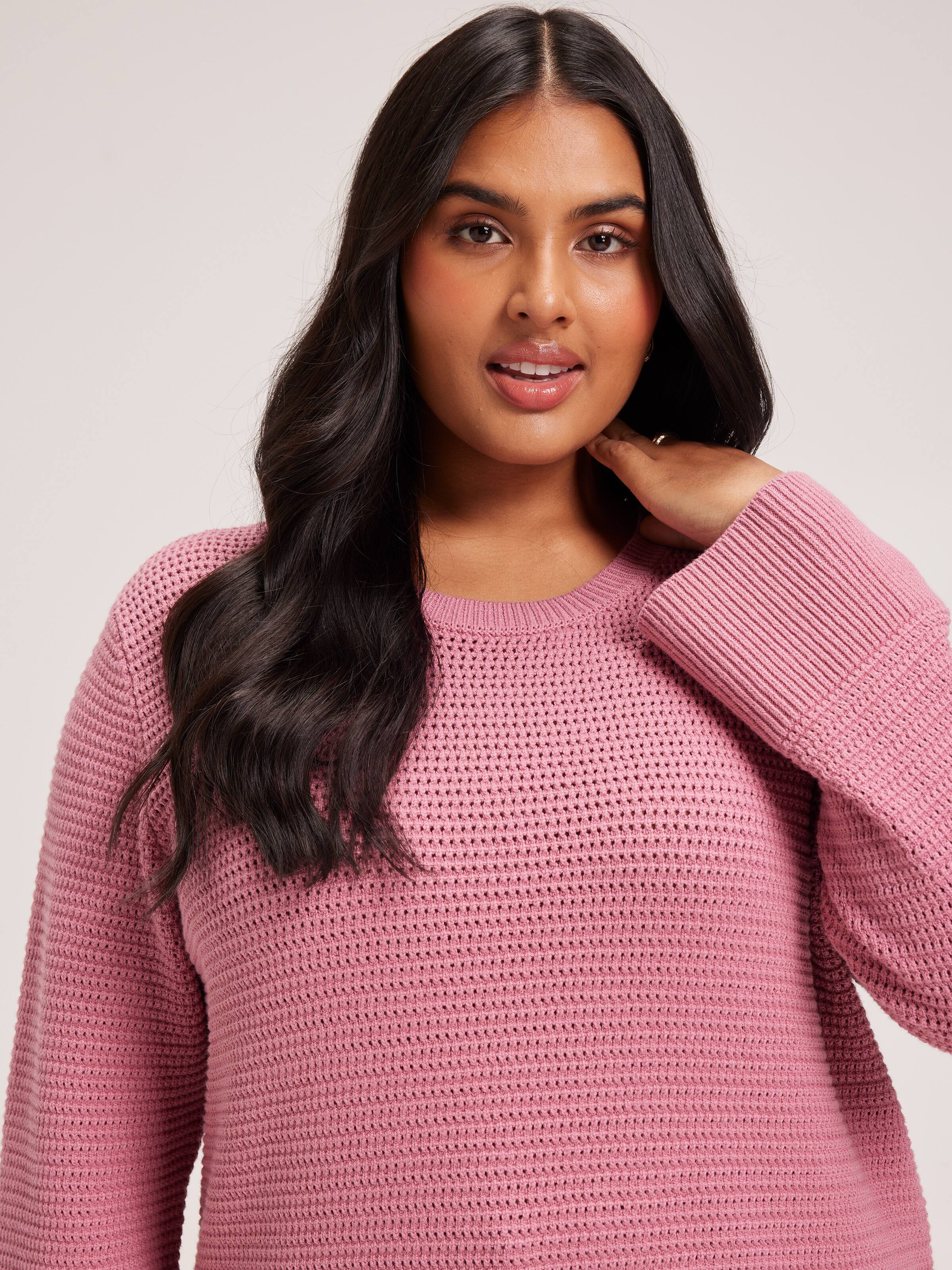 Curve Robyn Textured Crew Pullover