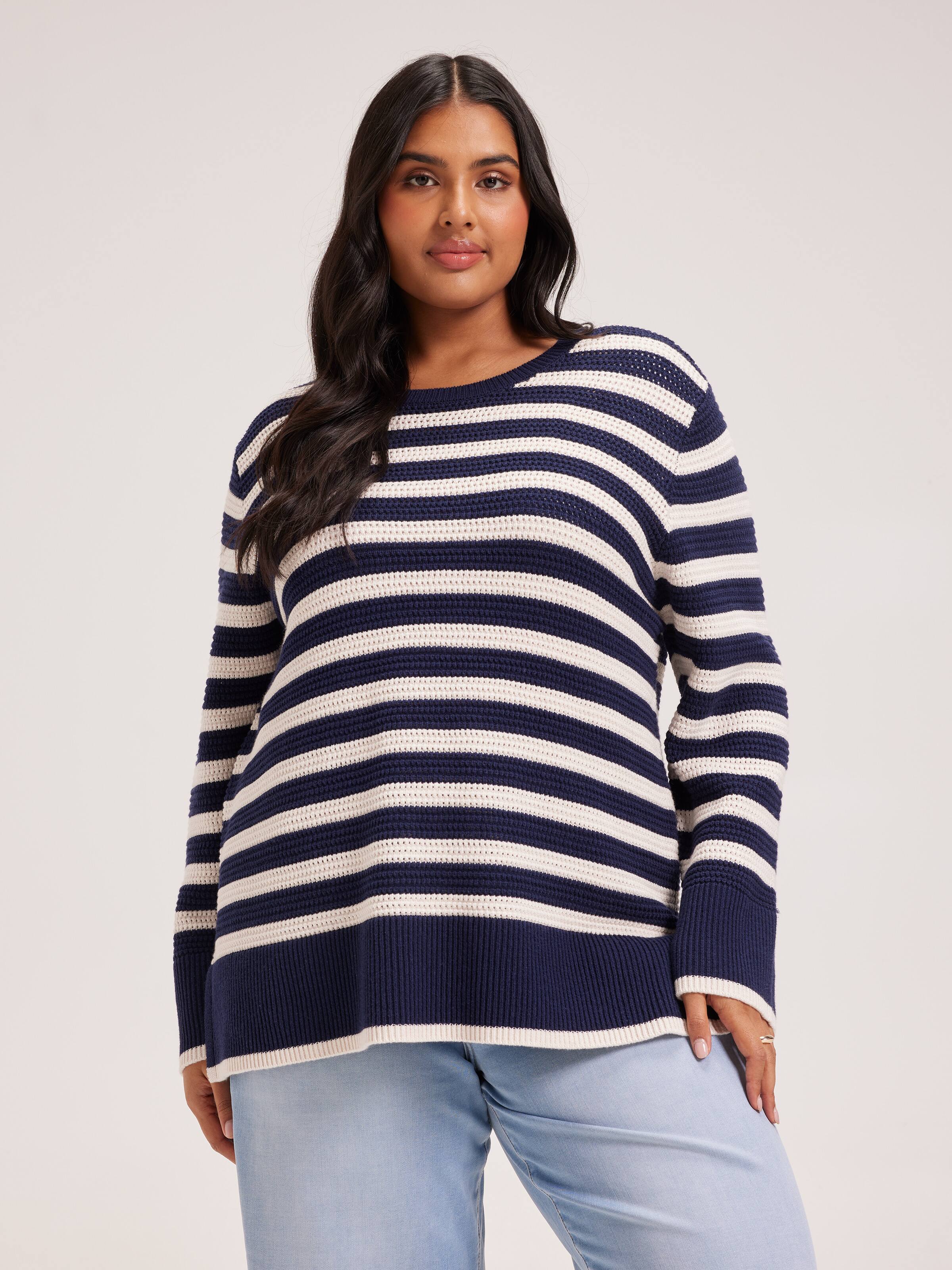 Curve Robyn Textured Crew Pullover