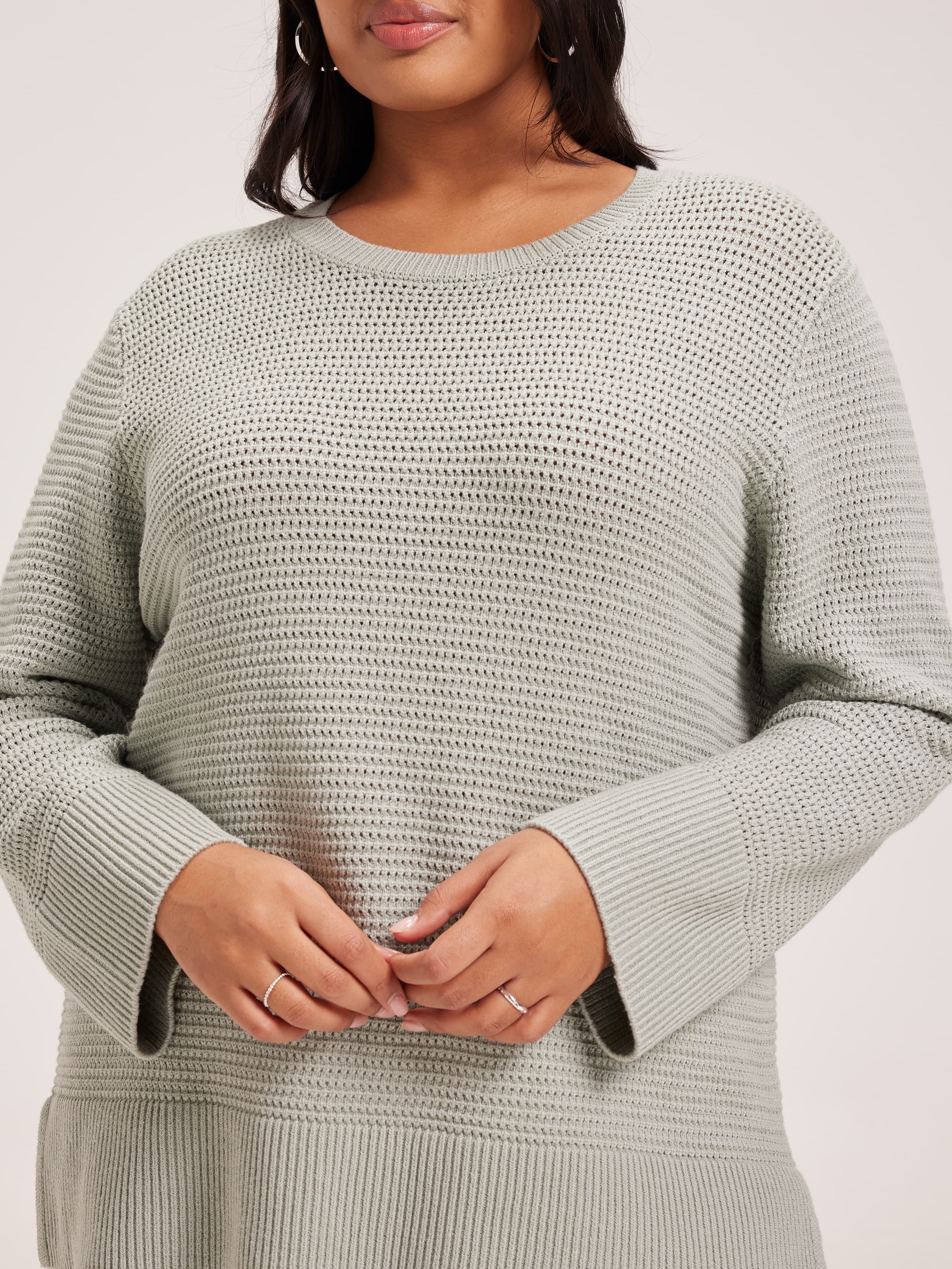 Curve Robyn Textured Crew Pullover