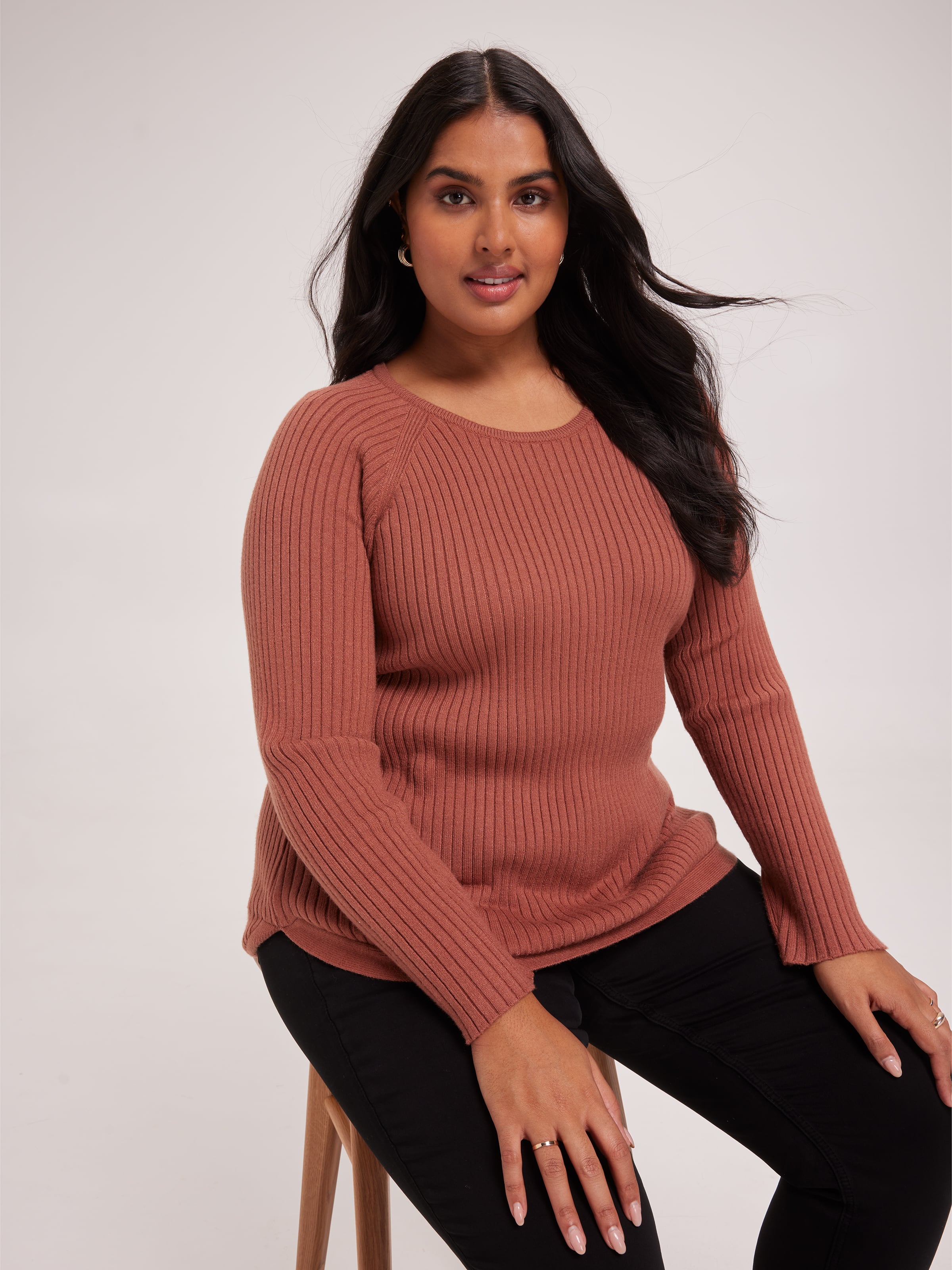 Curve Irene Wide Rib Scoop Pullover