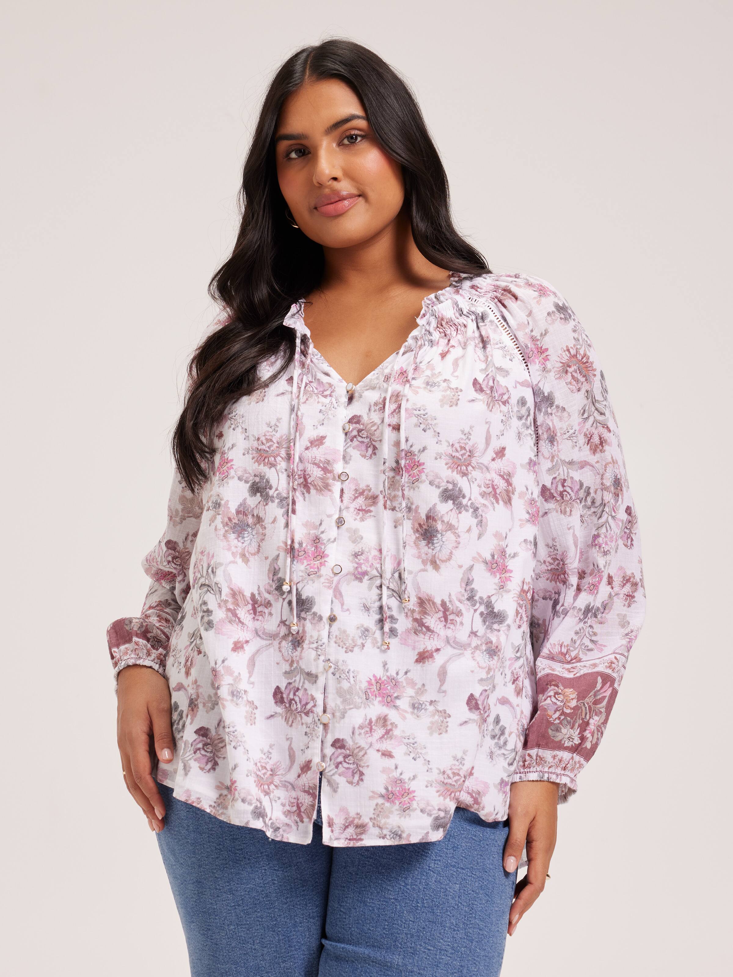 Curve Georgina Button Through Blouse