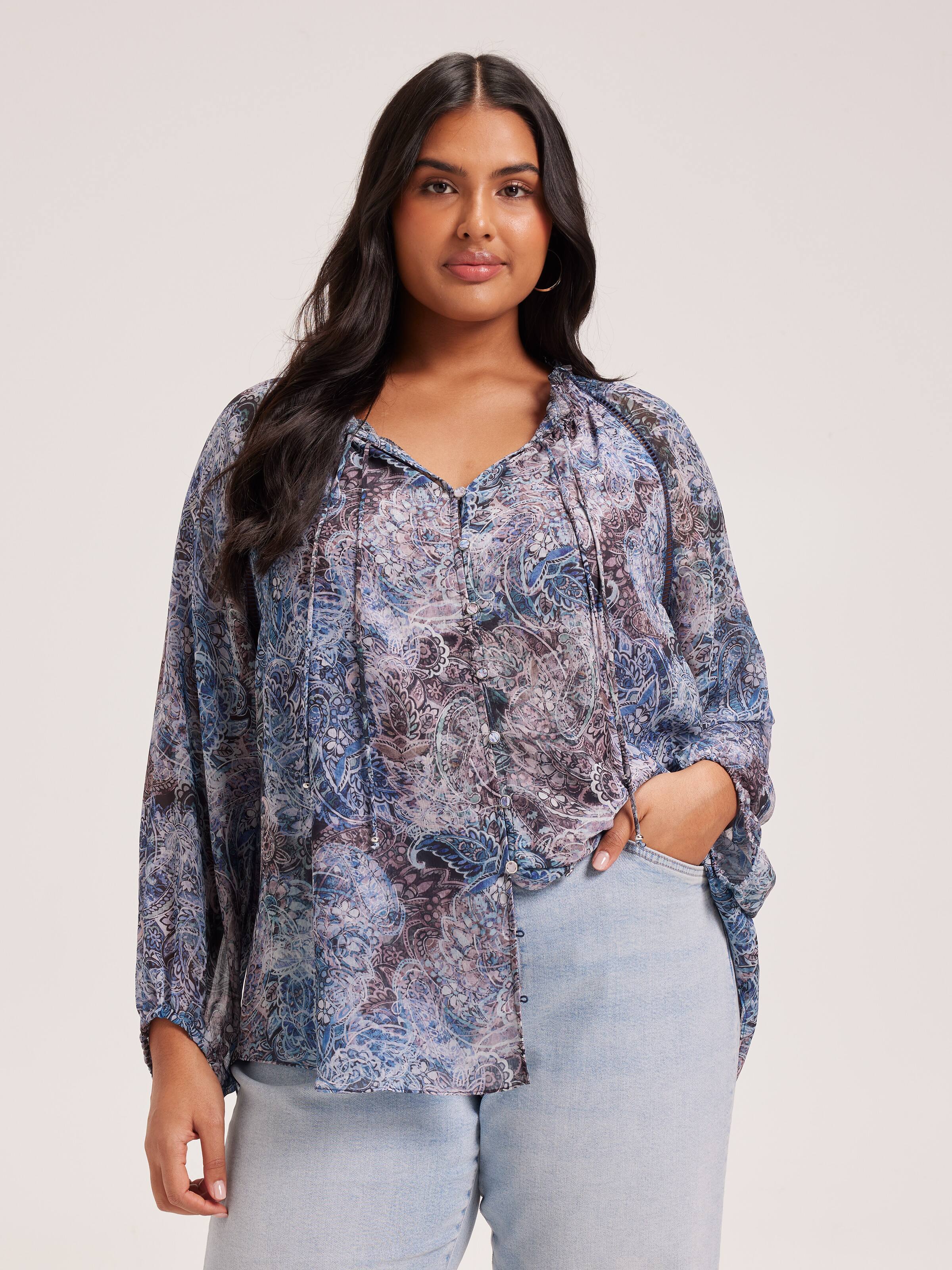 Curve Georgina Button Through Blouse