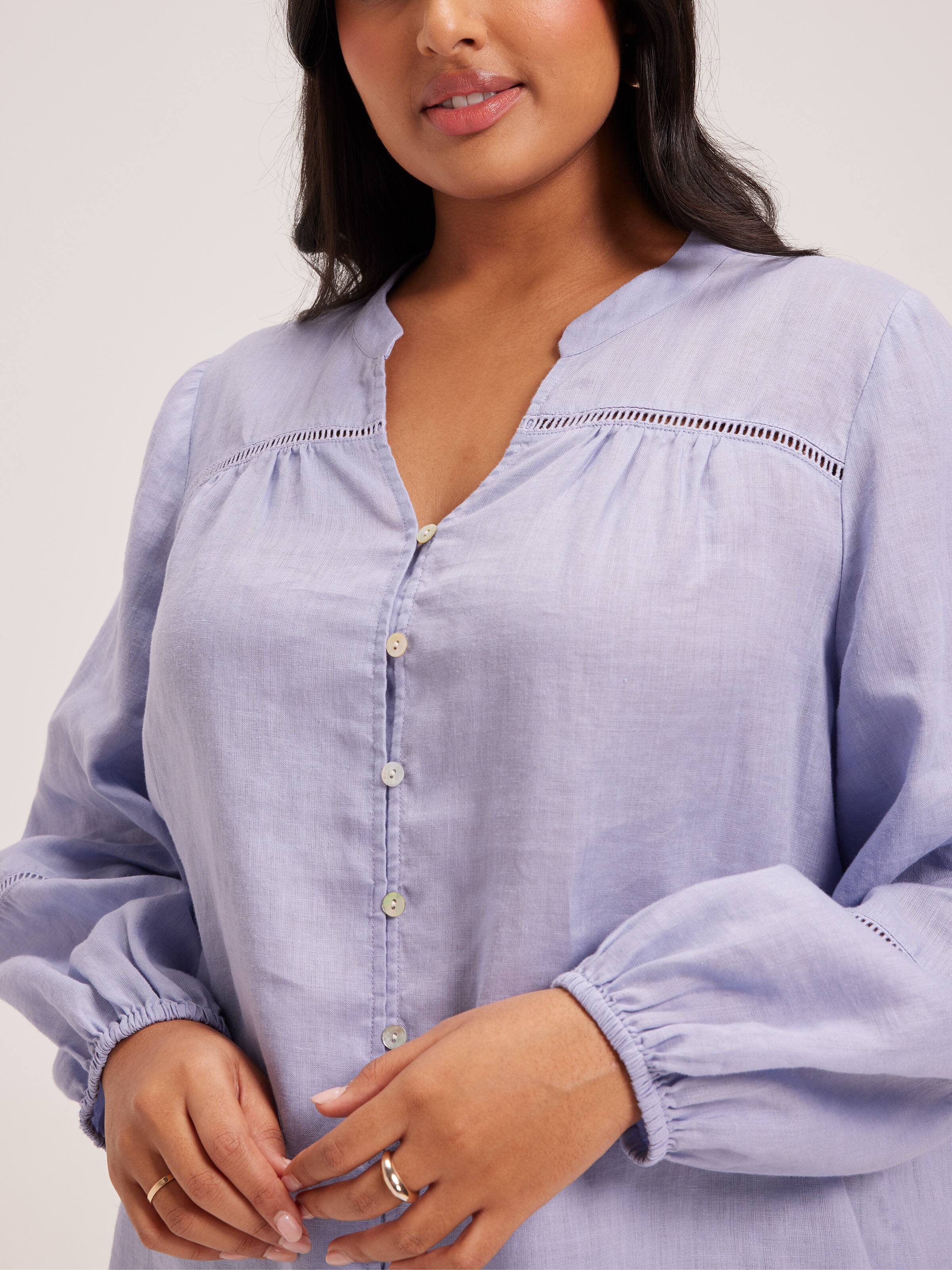 Curve Annabelle Linen Blend Shirt