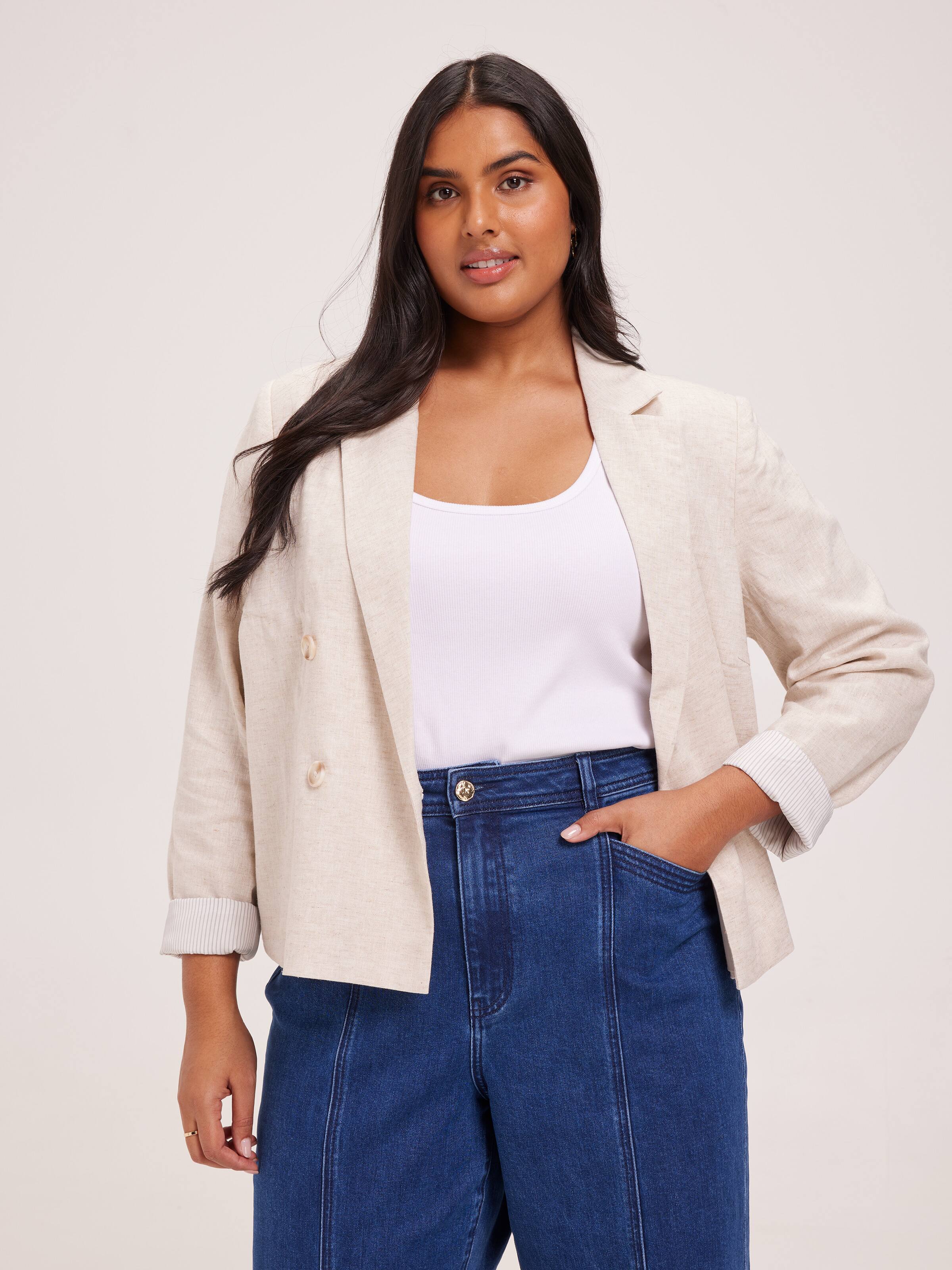 Curve Rose Cropped Blazer